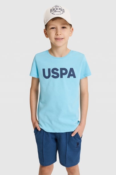 Erkek Çocuk Aqua Bisiklet Yaka Basic Tişört