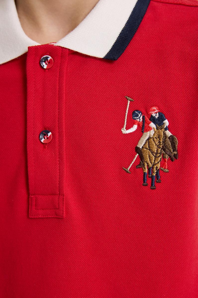 Erkek Çocuk Kırmızı Polo Yaka Basic Tişört