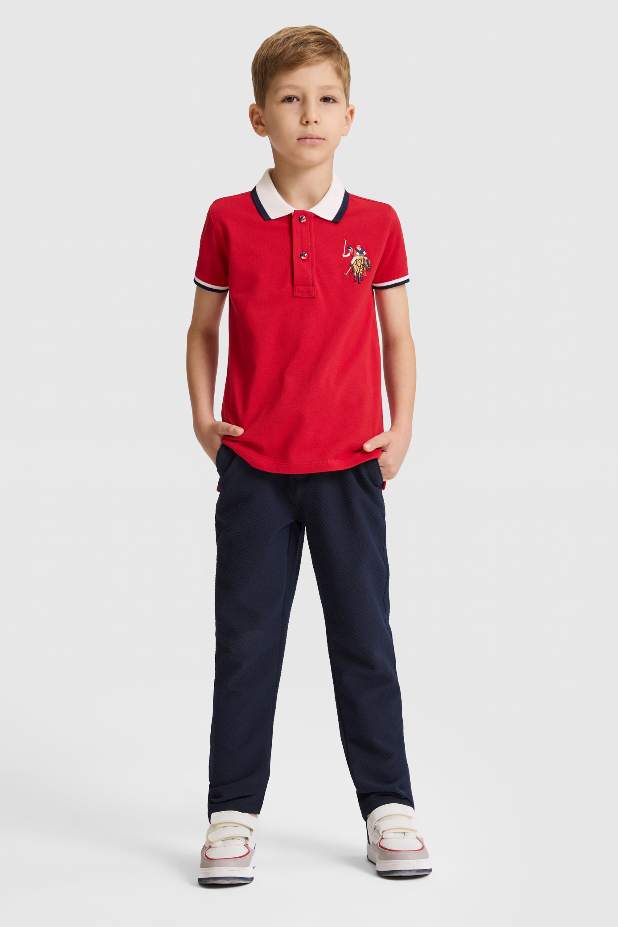 Erkek Çocuk Kırmızı Polo Yaka Basic Tişört - 50320095057