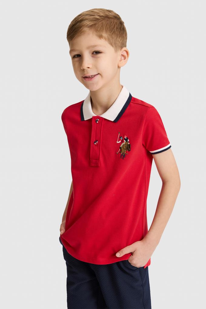 Erkek Çocuk Kırmızı Polo Yaka Basic Tişört