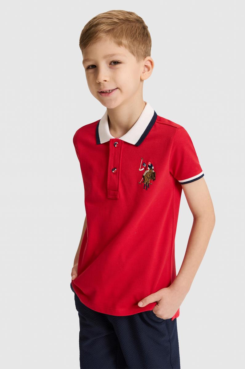 Erkek Çocuk Kırmızı Polo Yaka Basic Tişört