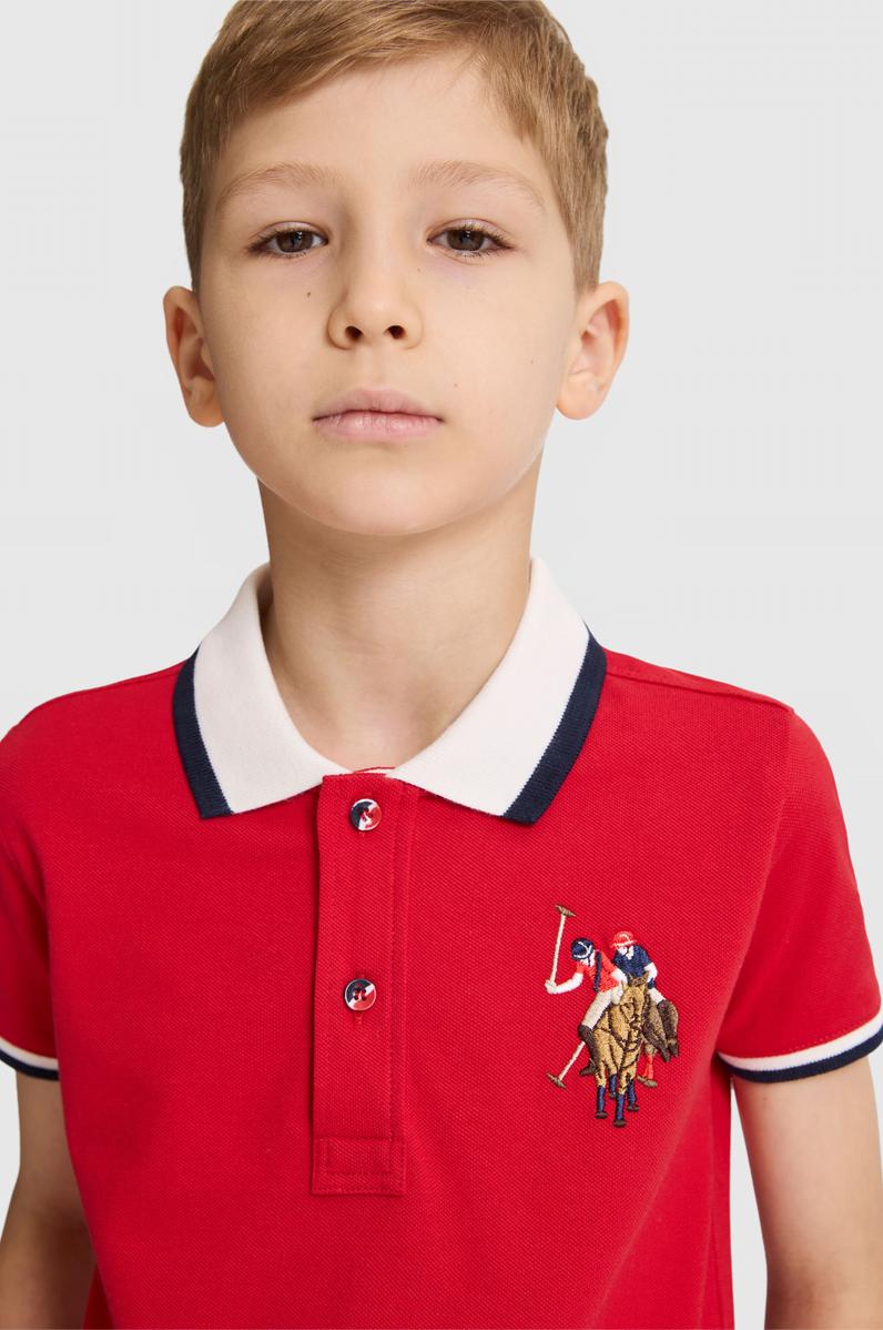 Erkek Çocuk Kırmızı Polo Yaka Basic Tişört