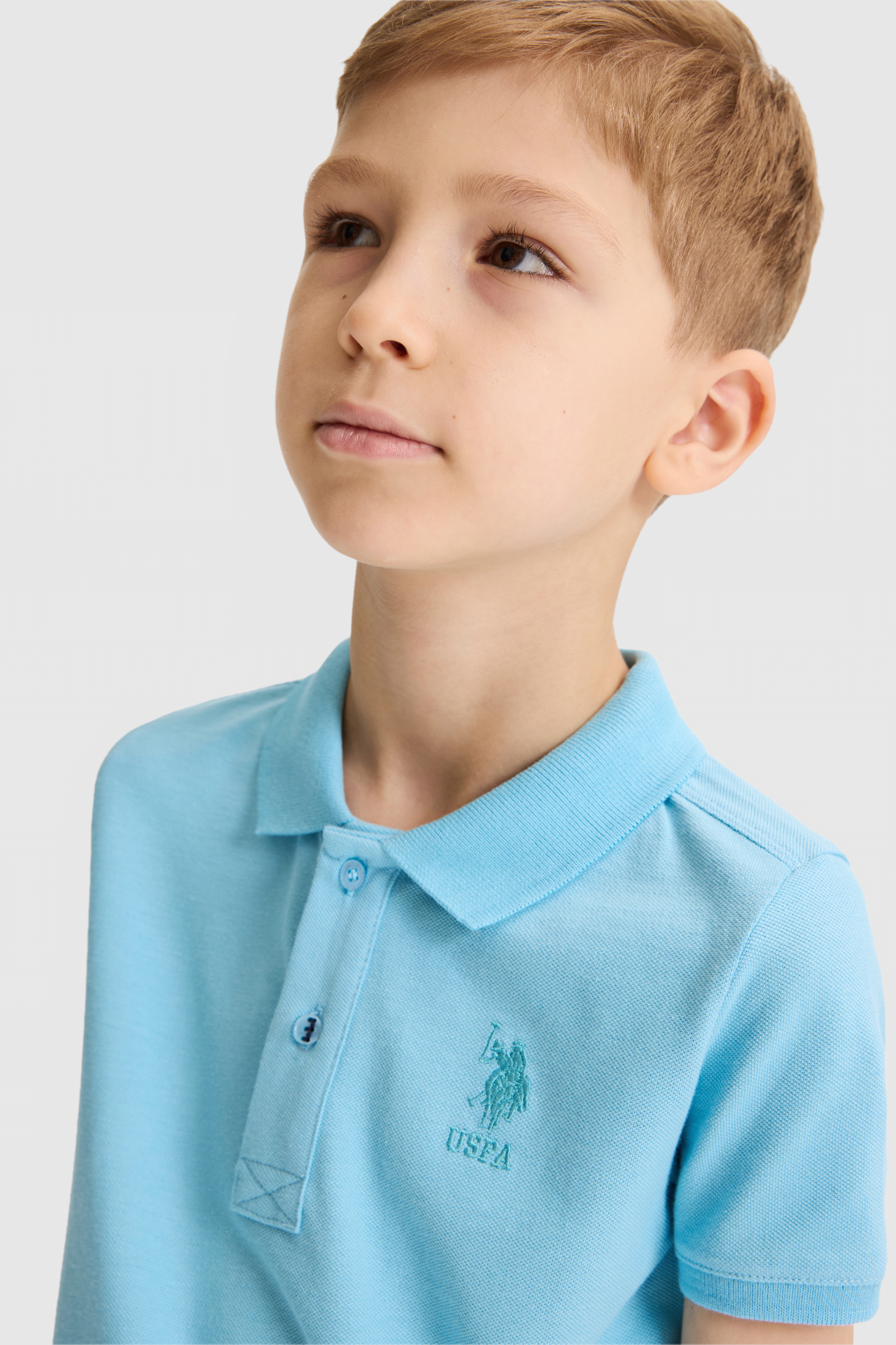 Erkek Çocuk Aqua Polo Yaka Basic Tişört - Image 2