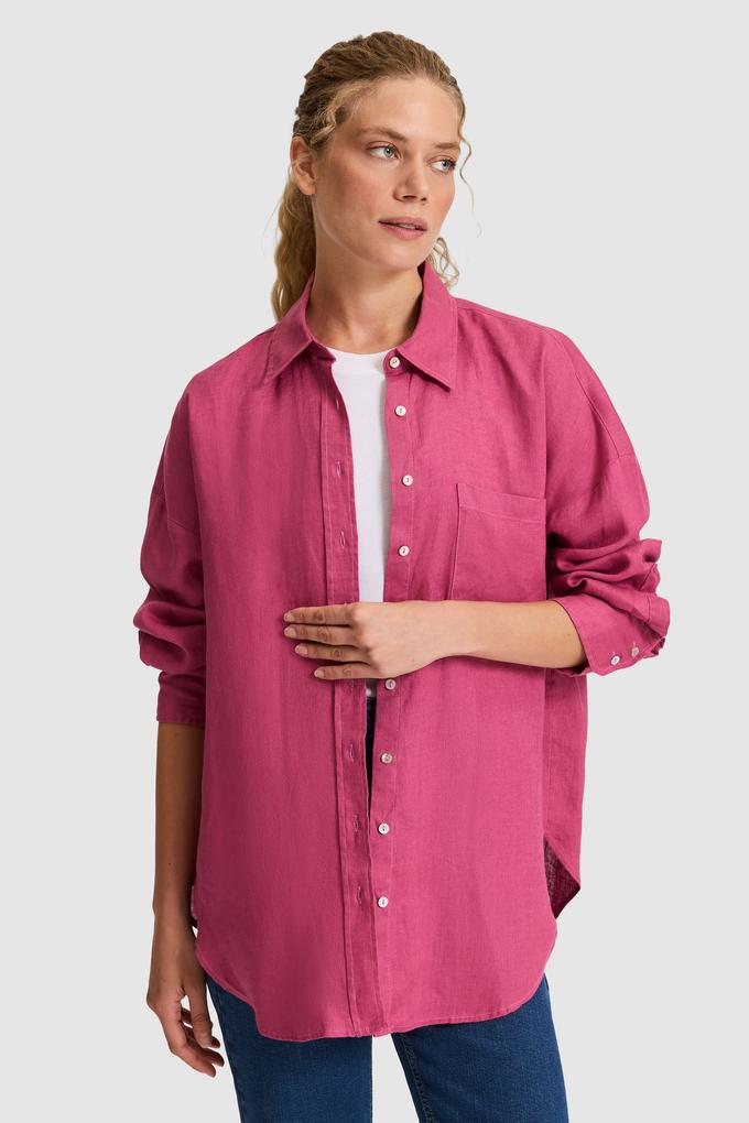Kadın Fuşya Uzun Kollu Gömlek