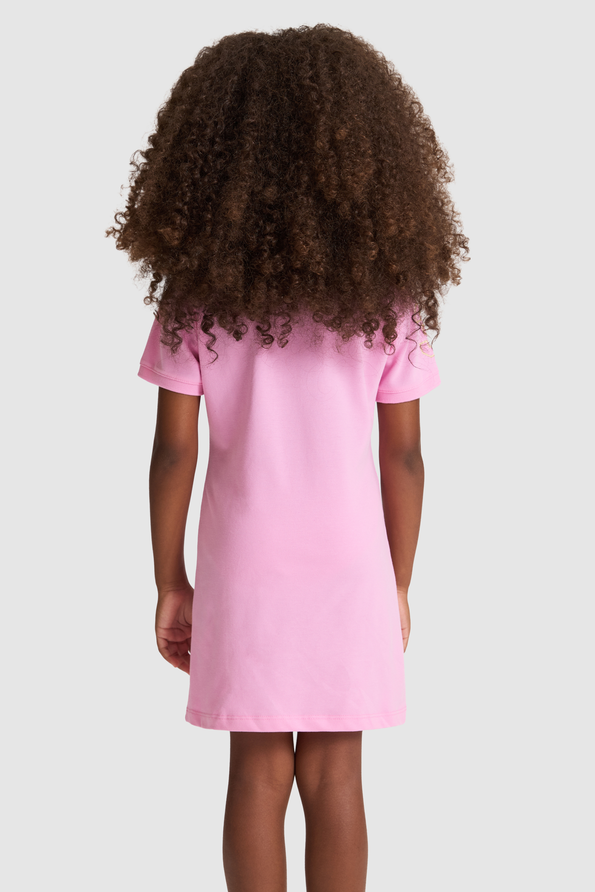 Kız Çocuk Pembe Örme Elbise - Image 5