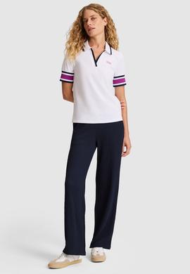 Kadın Beyaz Polo Yaka Tişört - 50323543003
