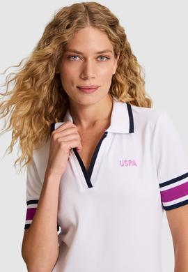 Kadın Beyaz Polo Yaka Tişört - 50323543003