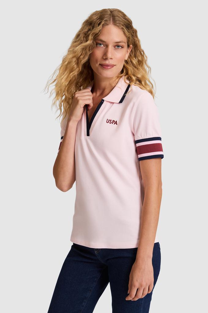 Kadın Açık Pembe Polo Yaka Tişört