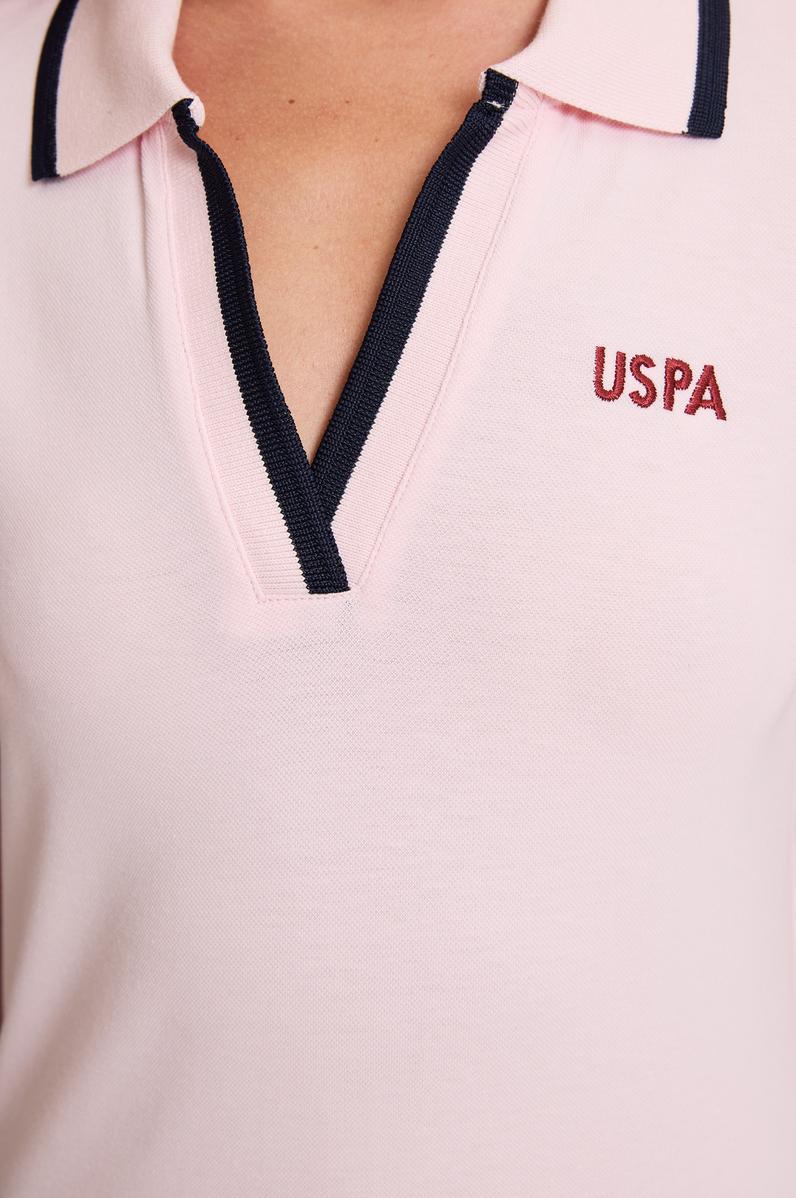Kadın Açık Pembe Polo Yaka Tişört