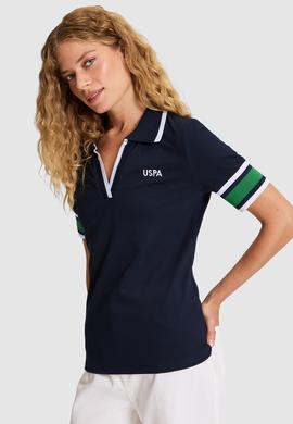 Kadın Lacivert Polo Yaka Tişört - 50323543021
