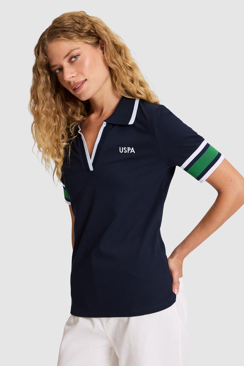 Kadın Lacivert Polo Yaka Tişört - 50323543021