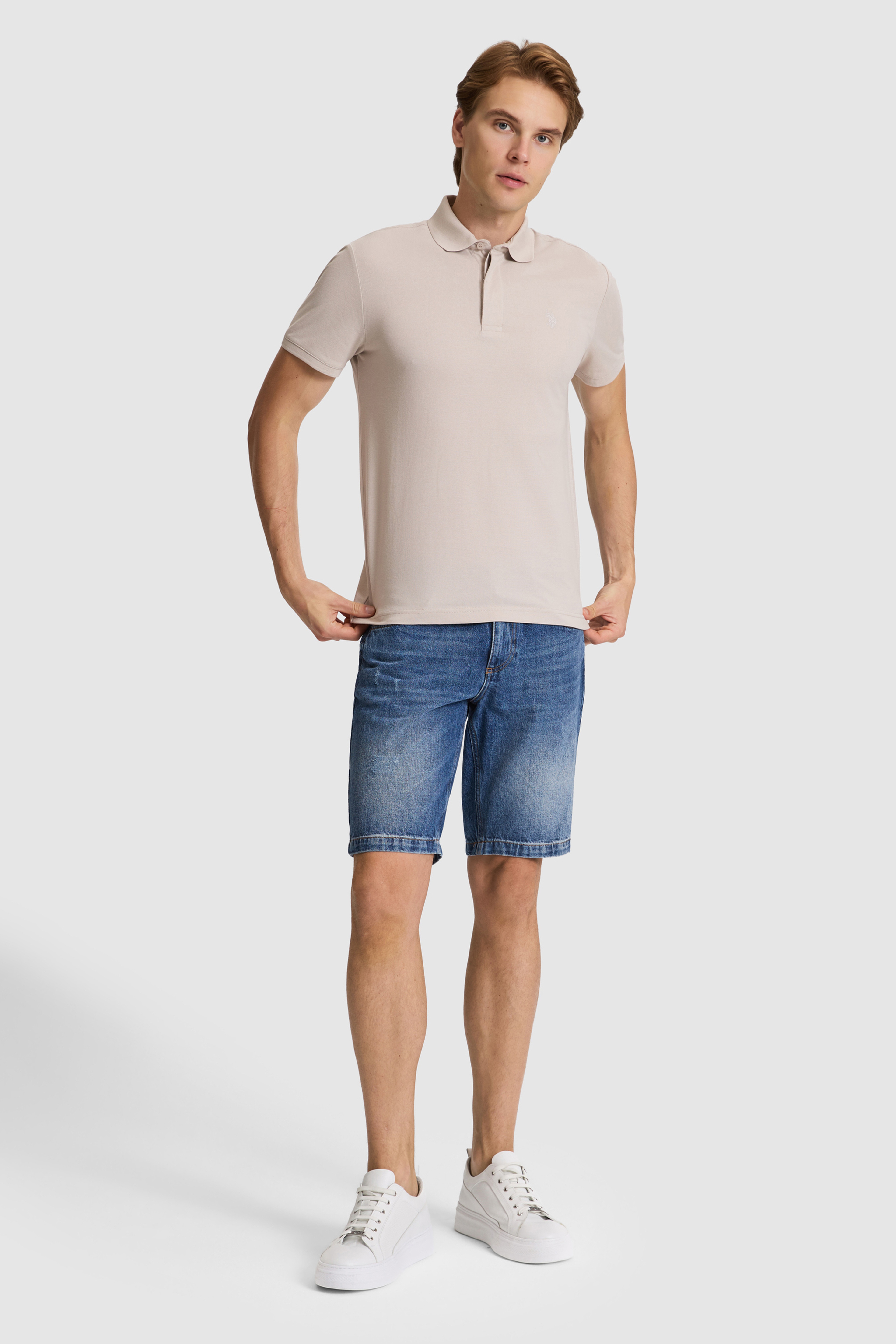Erkek Taş Slim Fit Polo Yaka Basic Tişört