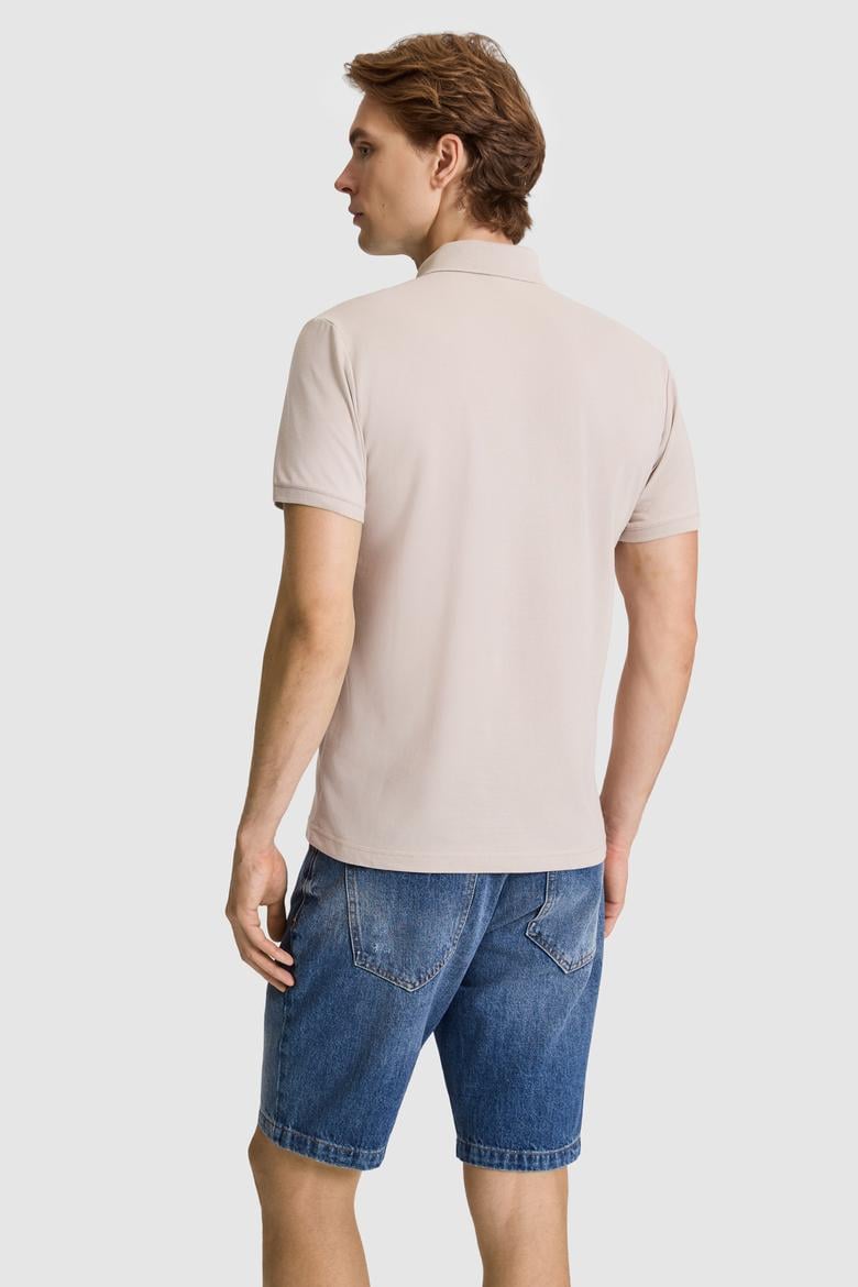 Erkek Taş Slim Fit Polo Yaka Basic Tişört - 50327003067