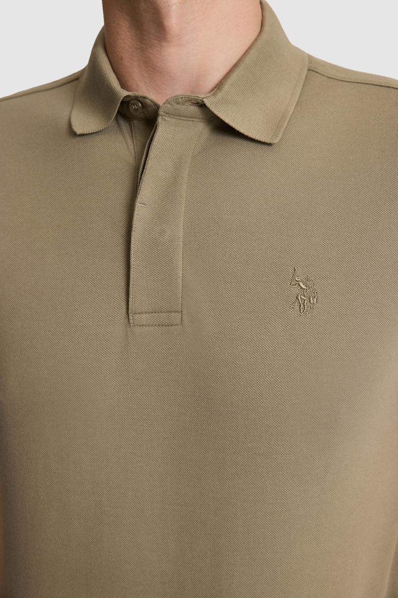 Erkek Haki Slim Fit Polo Yaka Basic Tişört - 50327003042