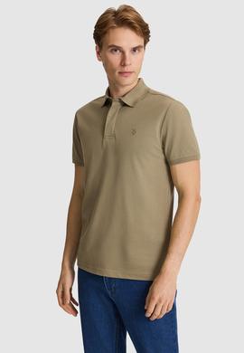 Erkek Haki Slim Fit Polo Yaka Basic Tişört - 50327003042