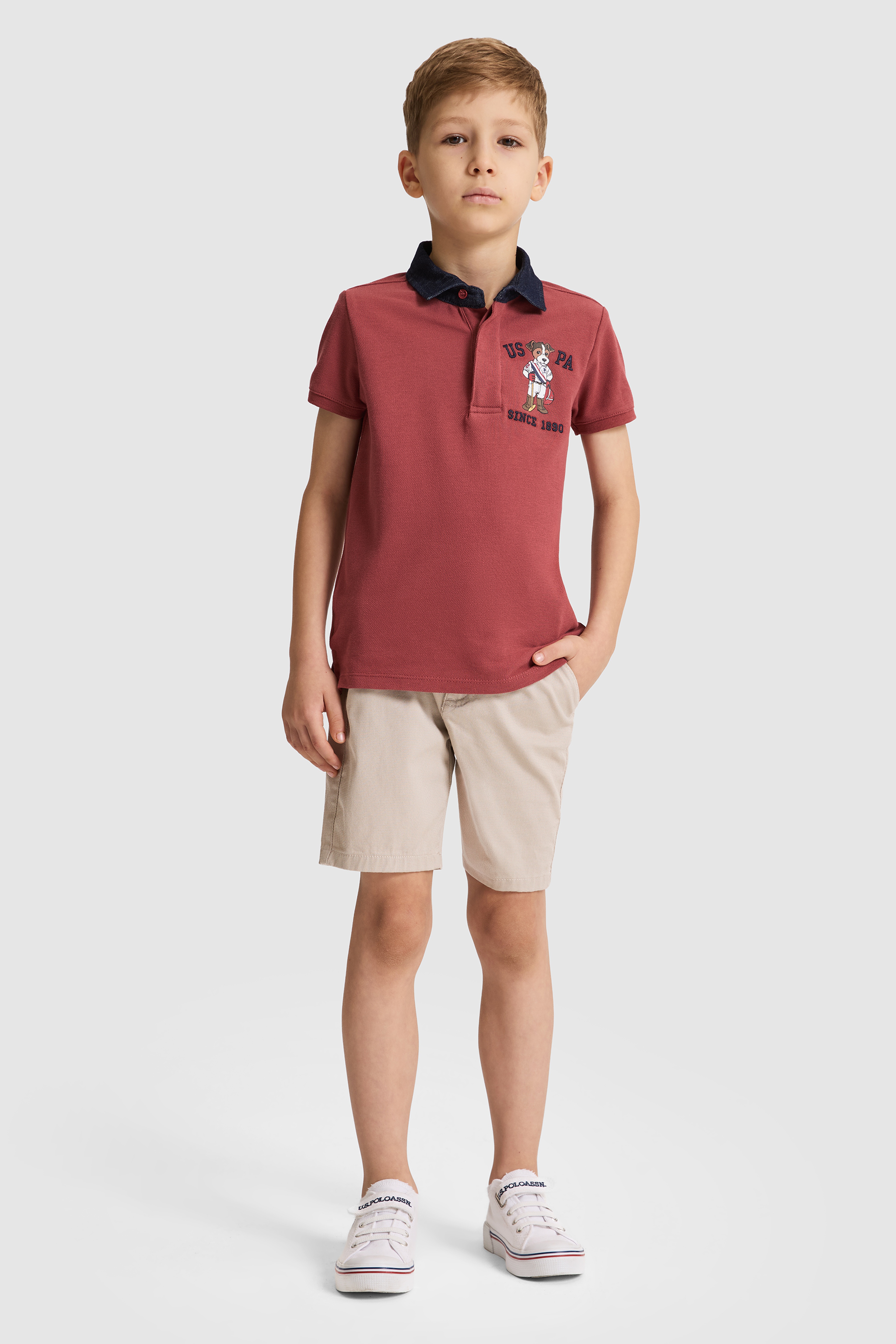 Erkek Çocuk Vişne Polo Yaka Tişört - Image 4