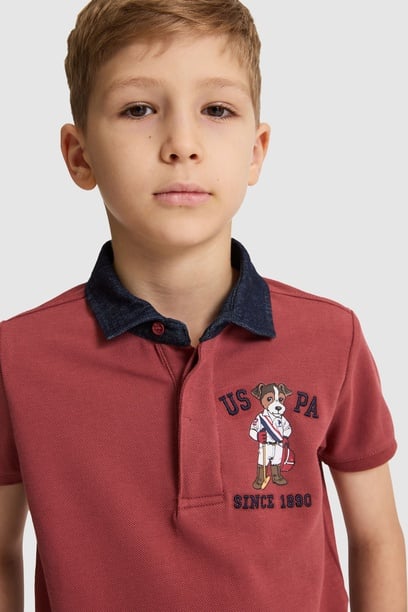 Erkek Çocuk Vişne Polo Yaka Tişört