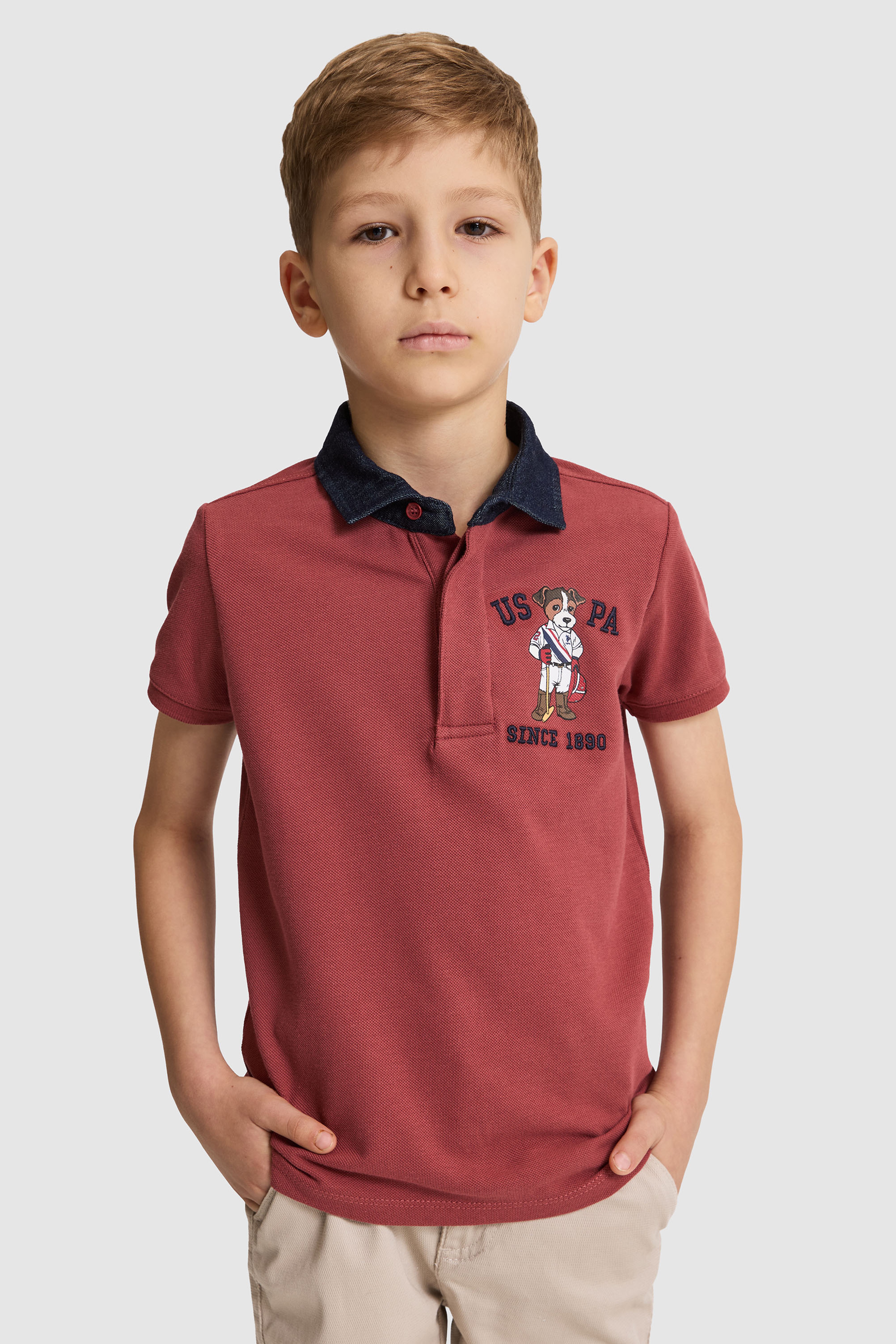 Erkek Çocuk Vişne Polo Yaka Tişört - Image 3