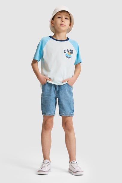 Erkek Çocuk Mavi Jean Şort