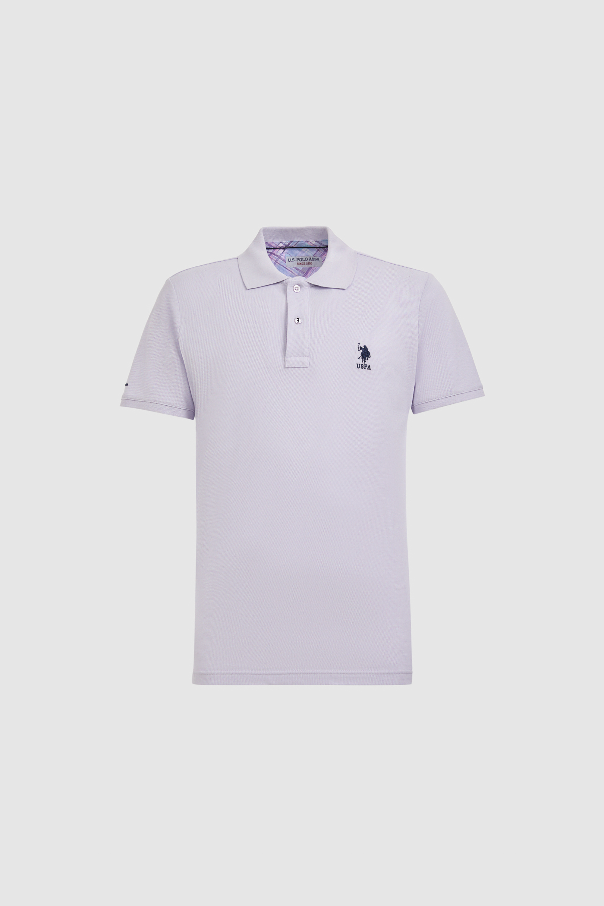 Erkek Lila Slim Fit Polo Yaka Basic Tişört - 50322304130