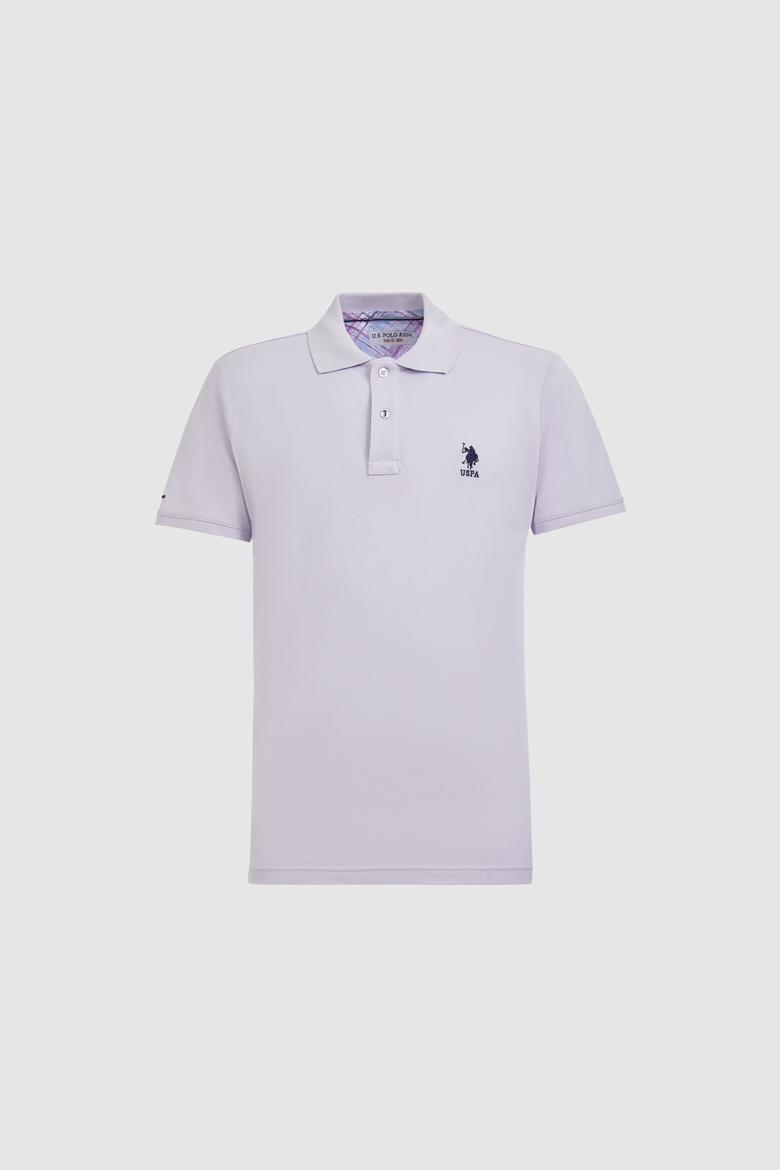 Erkek Lila Slim Fit Polo Yaka Basic Tişört - 50322304130