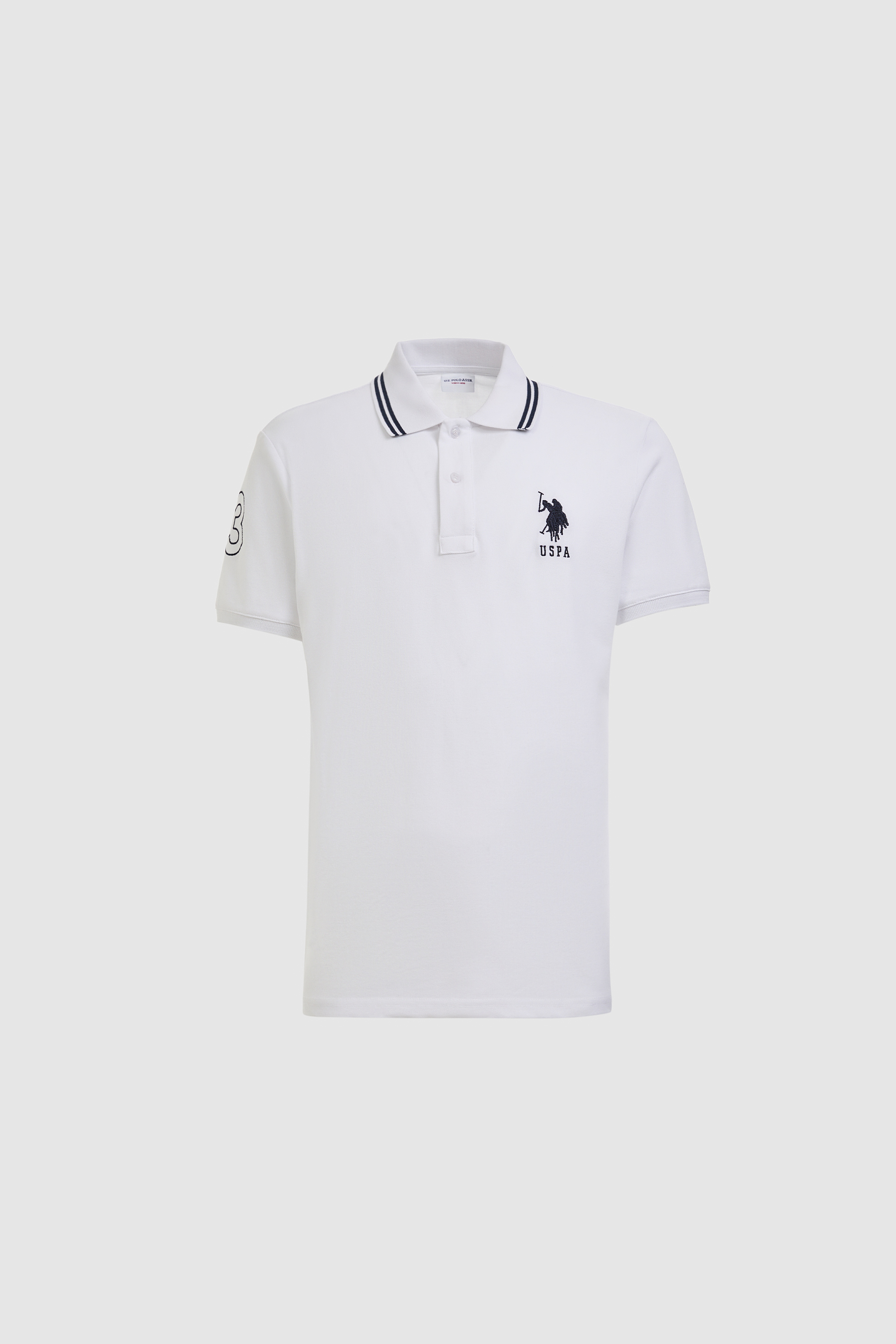 Erkek Beyaz Slim Fit Polo Yaka Basic Tişört - Image 7