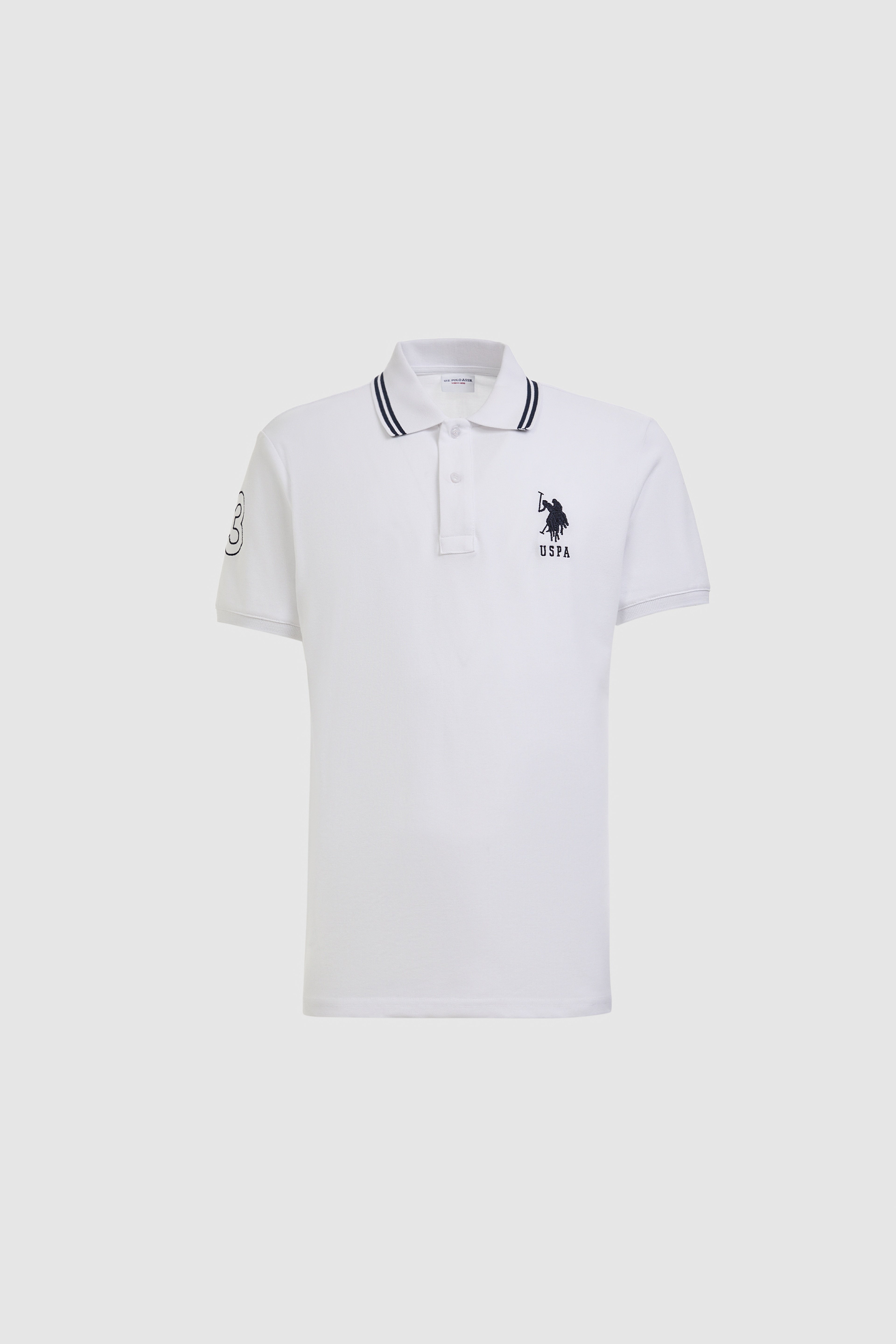 Erkek Beyaz Slim Fit Polo Yaka Basic Tişört