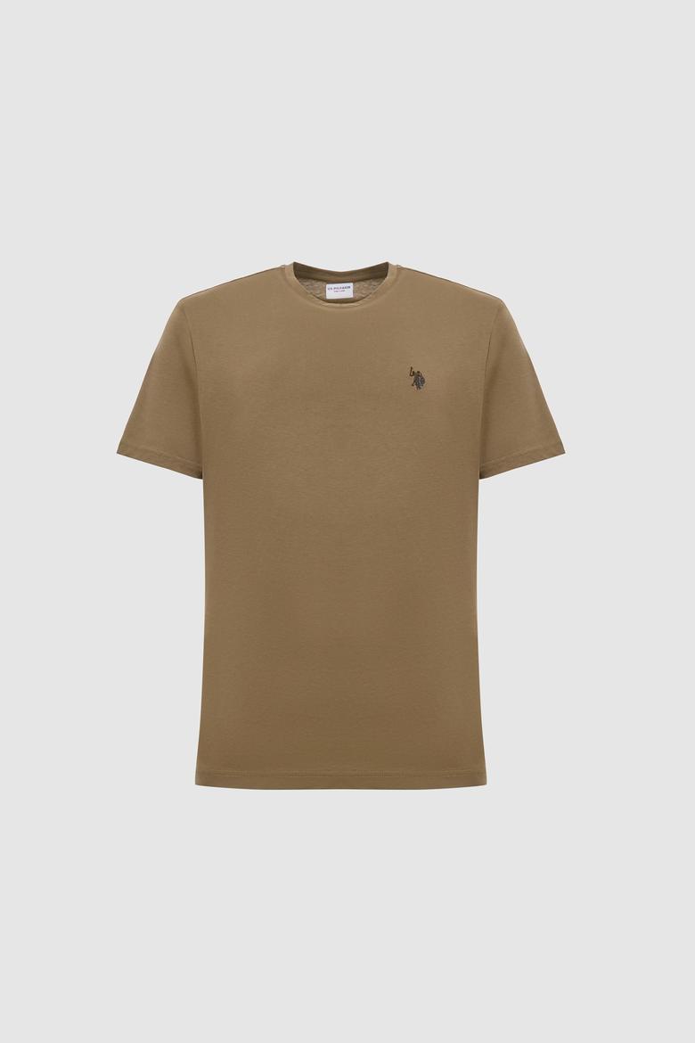 Erkek Haki Regular Fit Bisiklet YakaTişört - 50322518118