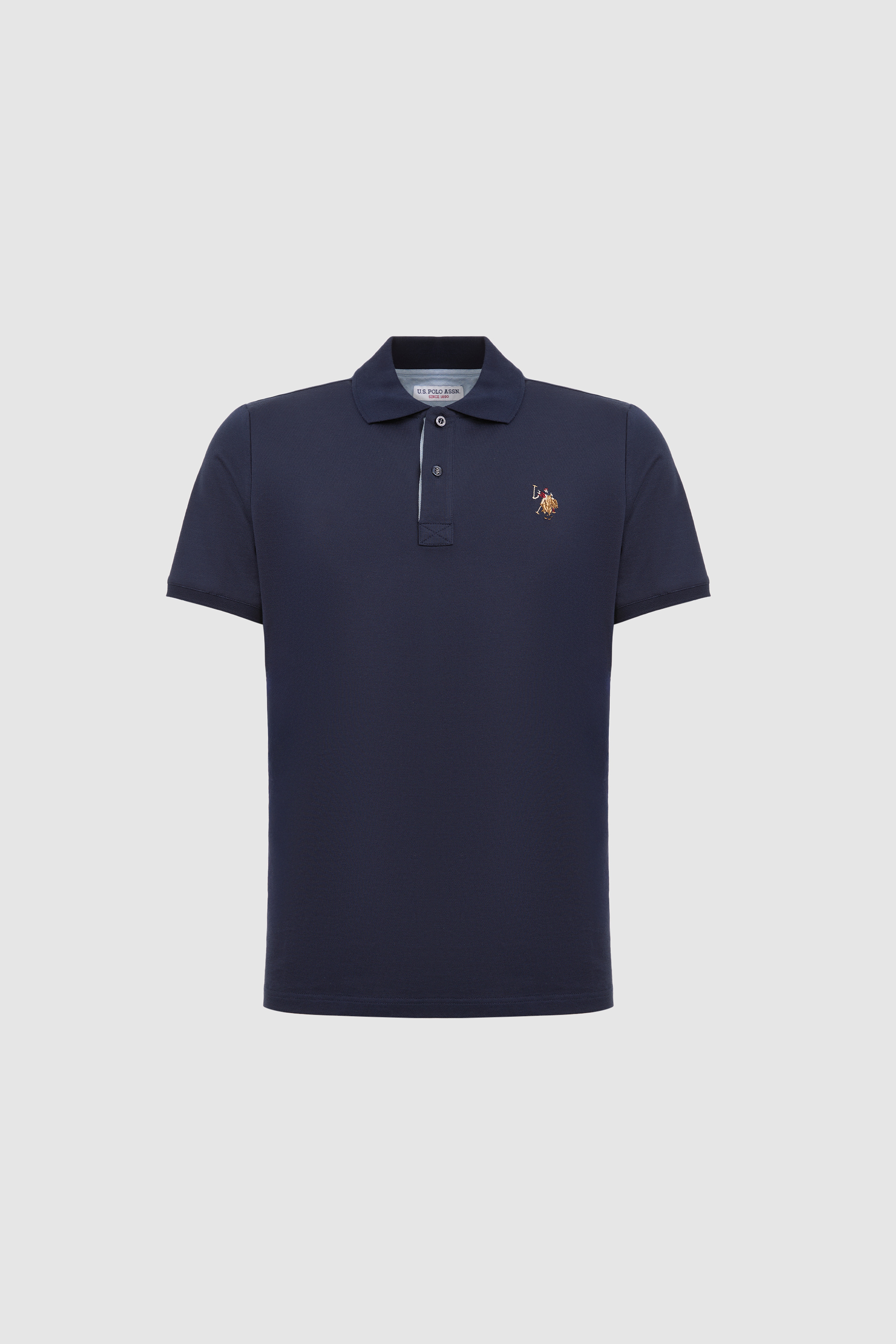 Erkek Lacivert Regular Fit Polo Yaka Basic Tişört