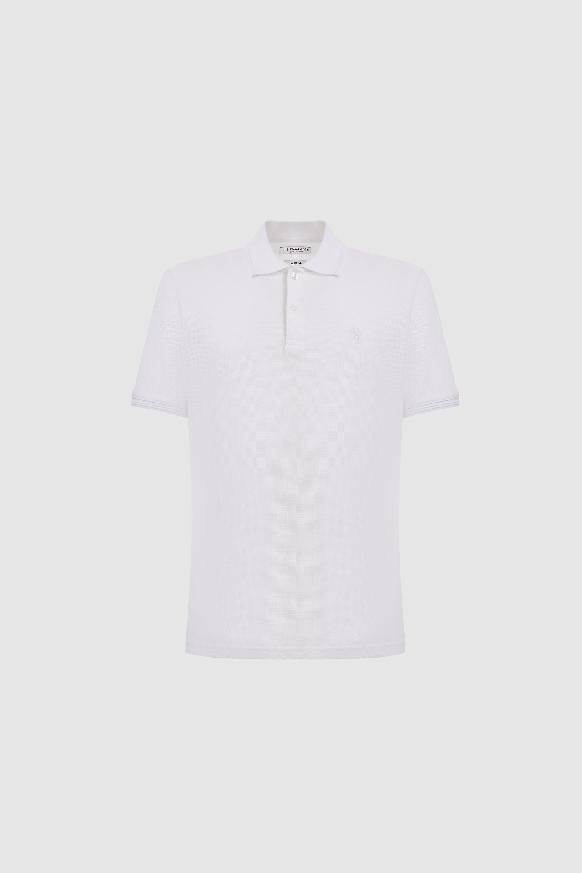 Erkek Beyaz Regular Fit Polo Yaka Basic Tişört - 50324938011
