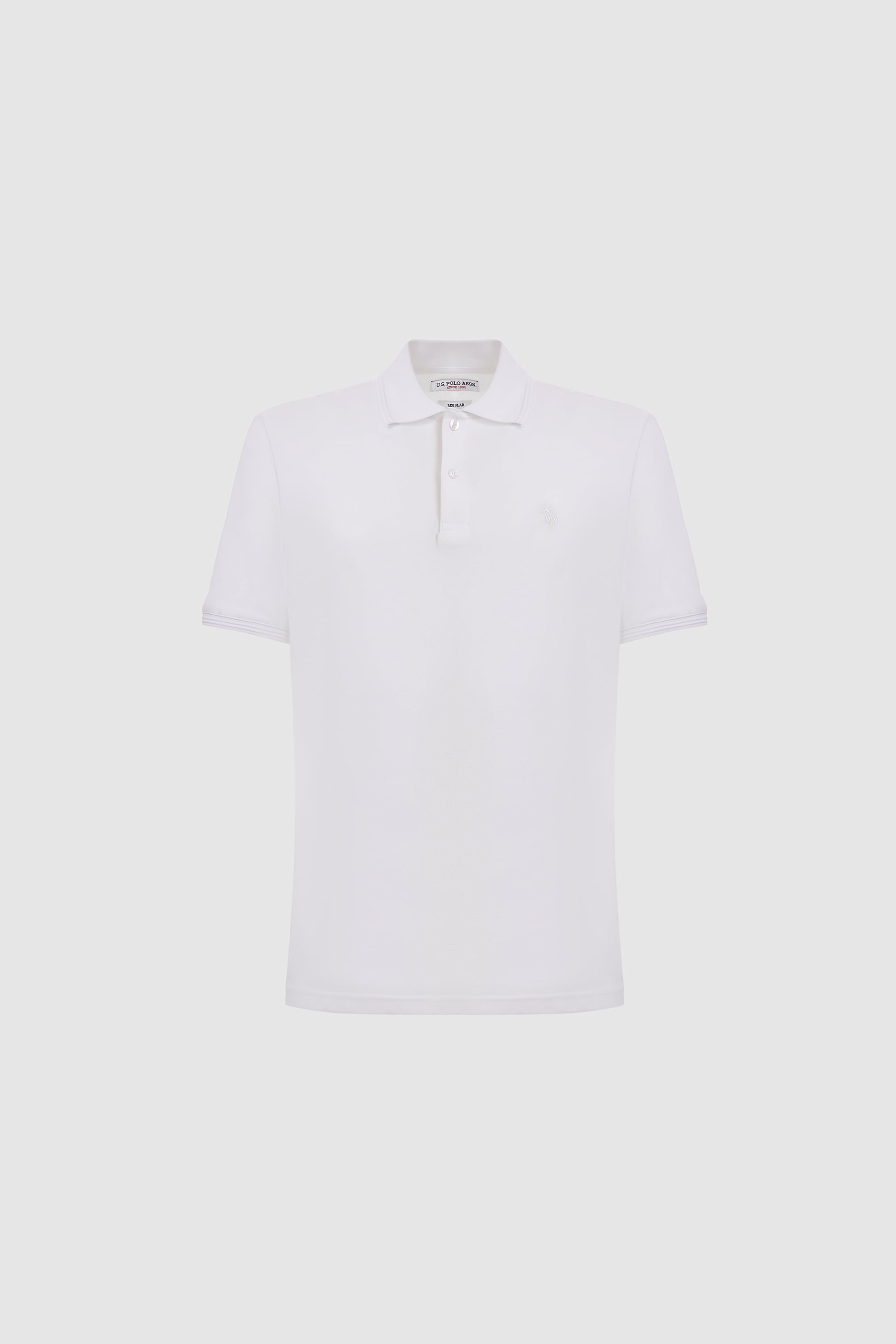 Erkek Beyaz Regular Fit Polo Yaka Basic Tişört - Image 7