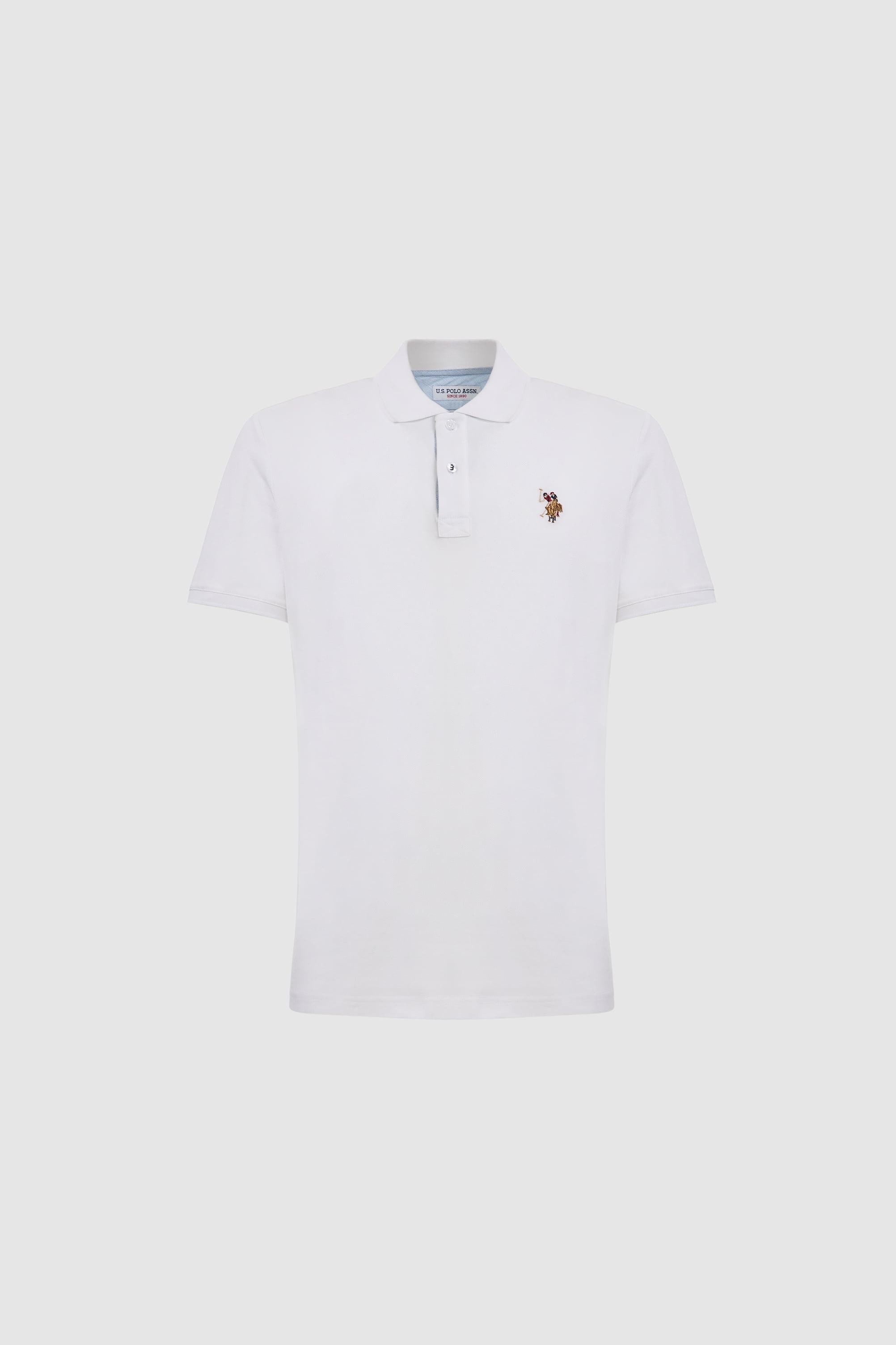 Erkek Beyaz Regular Fit Polo Yaka Basic Tişört - Image 7
