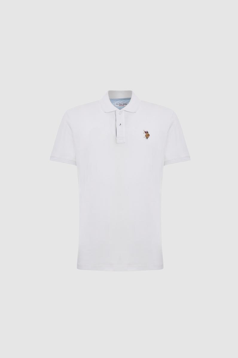 Erkek Beyaz Regular Fit Polo Yaka Basic Tişört