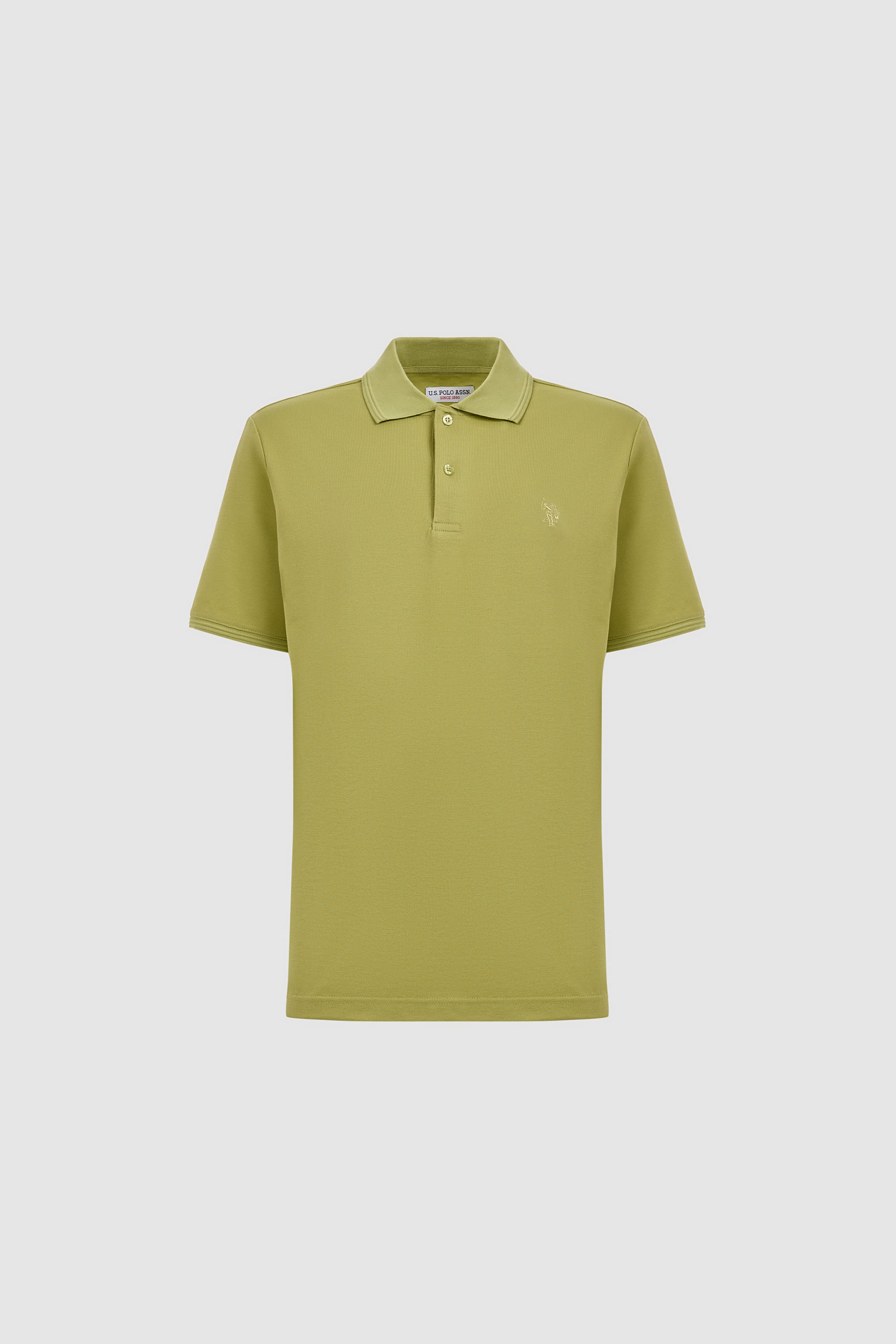 Erkek Yeşil Regular Fit Polo Yaka Basic Tişört