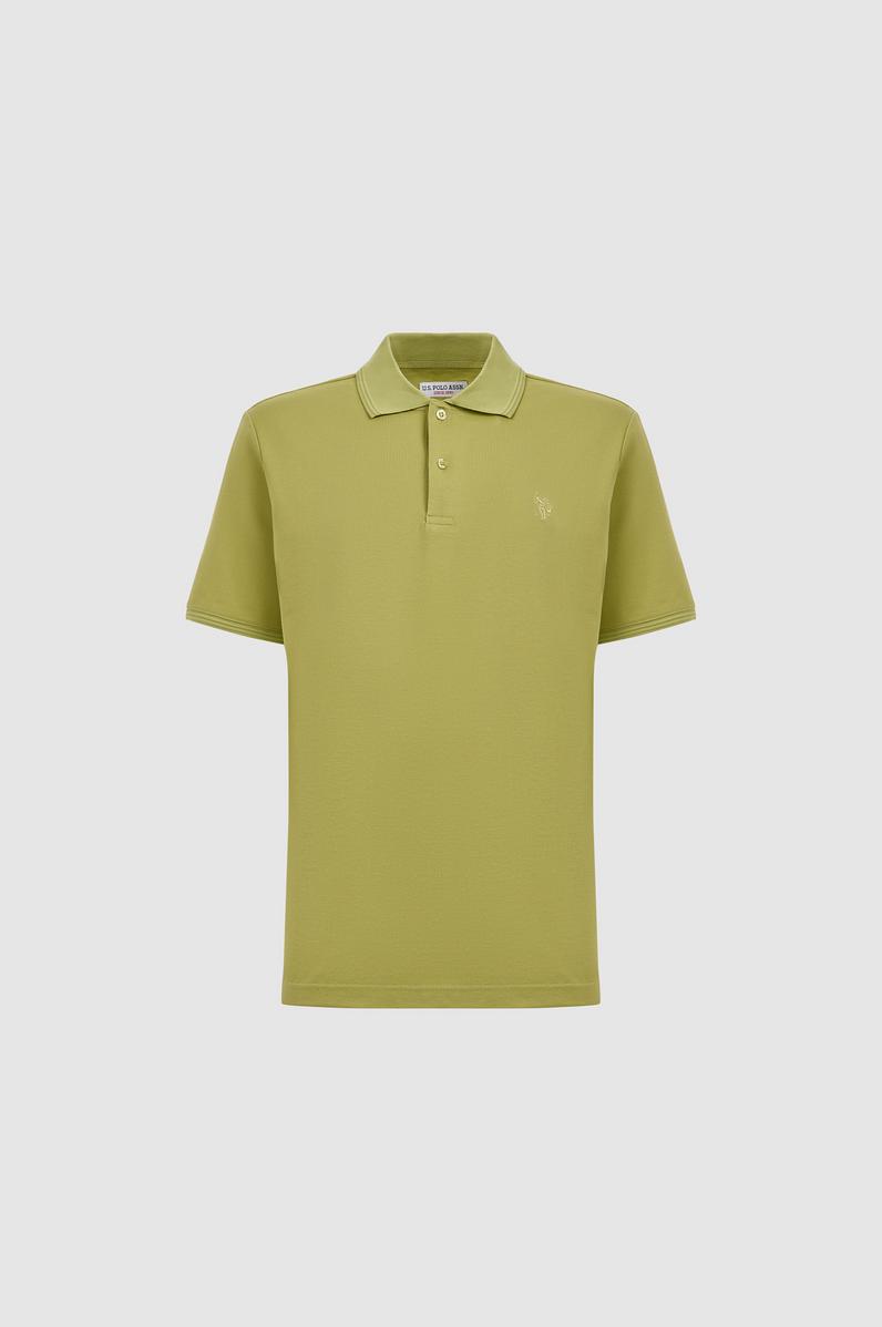 Erkek Yeşil Regular Fit Polo Yaka Basic Tişört