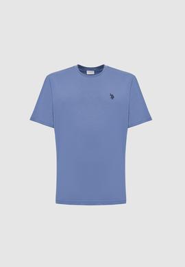 Erkek İndigo Regular Fit Bisiklet Yaka Basic Tişört - 50324944041