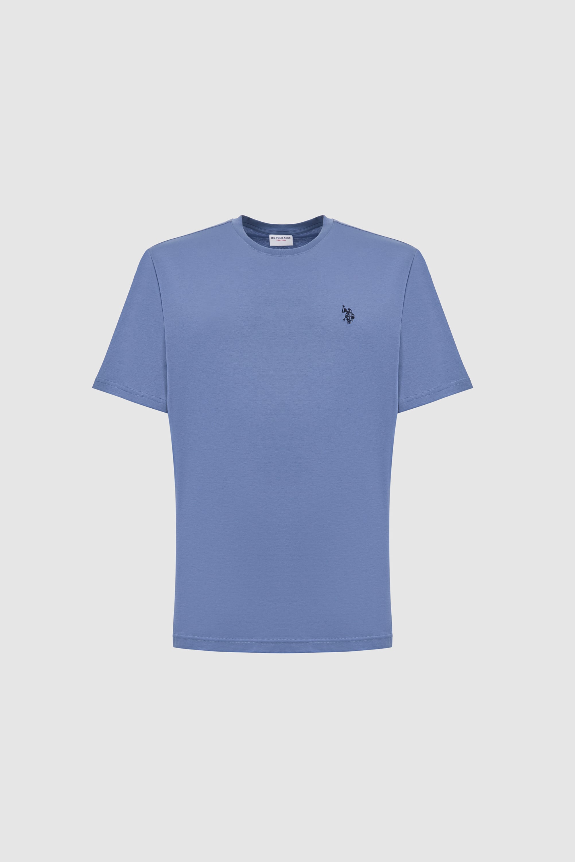 Erkek İndigo Regular Fit Bisiklet Yaka Basic Tişört - 50324944041