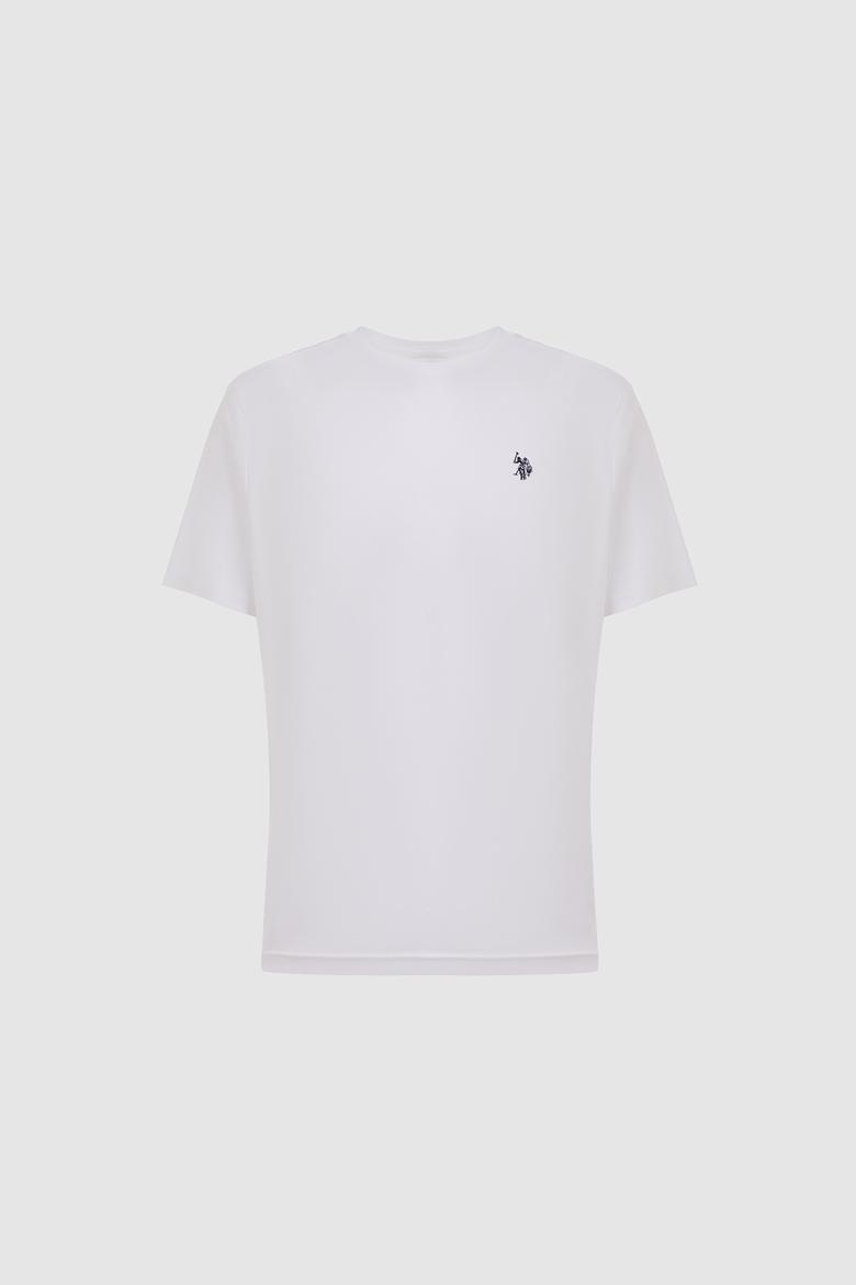 Erkek Beyaz Regular Fit Bisiklet Yaka Basic Tişört - 50324944011