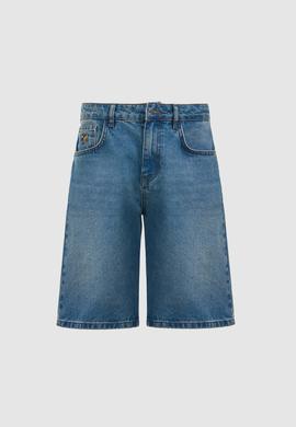 Erkek Yeşil Jean Şort - 50321445019