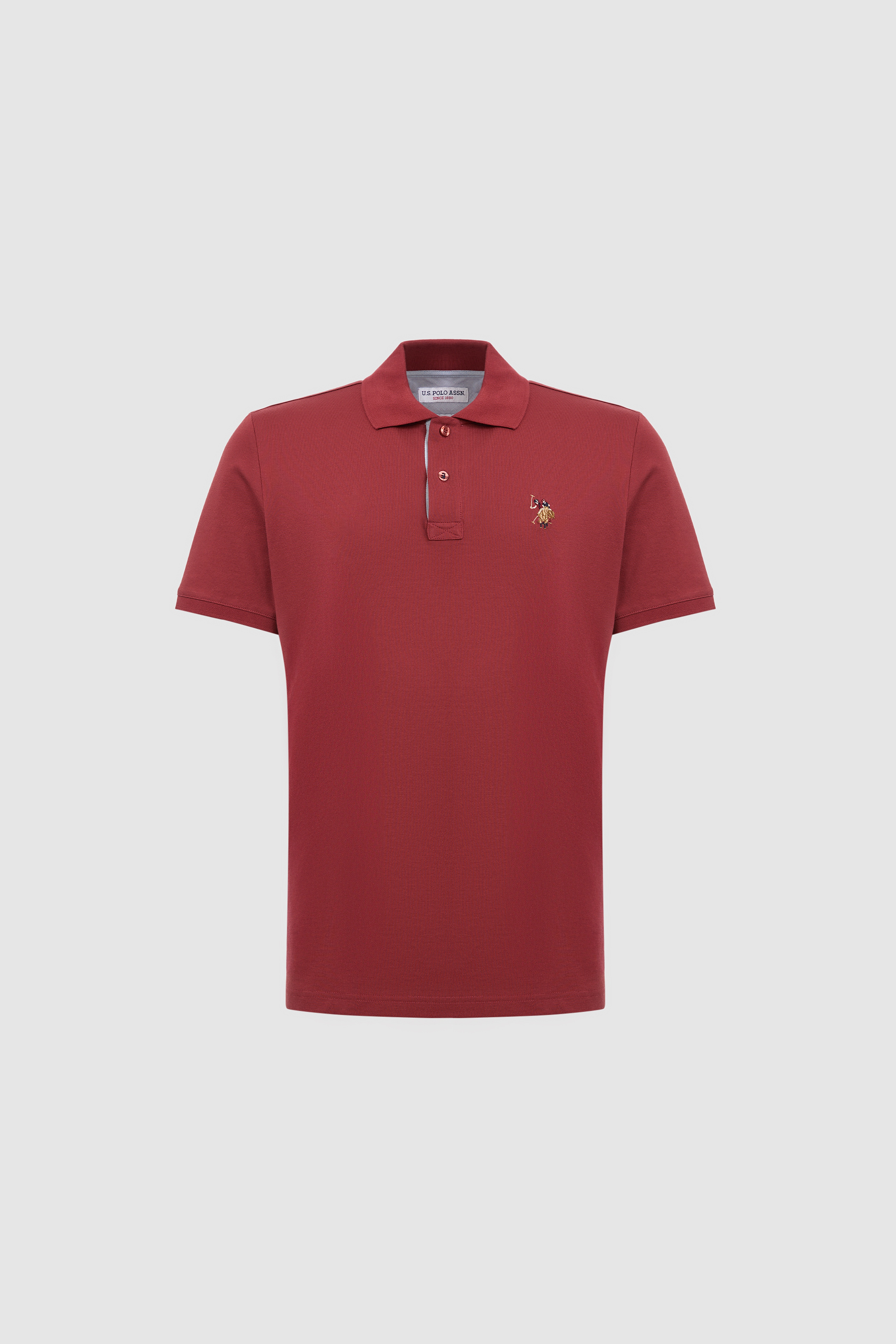 Erkek Vişne Regular Fit Polo Yaka Basic Tişört