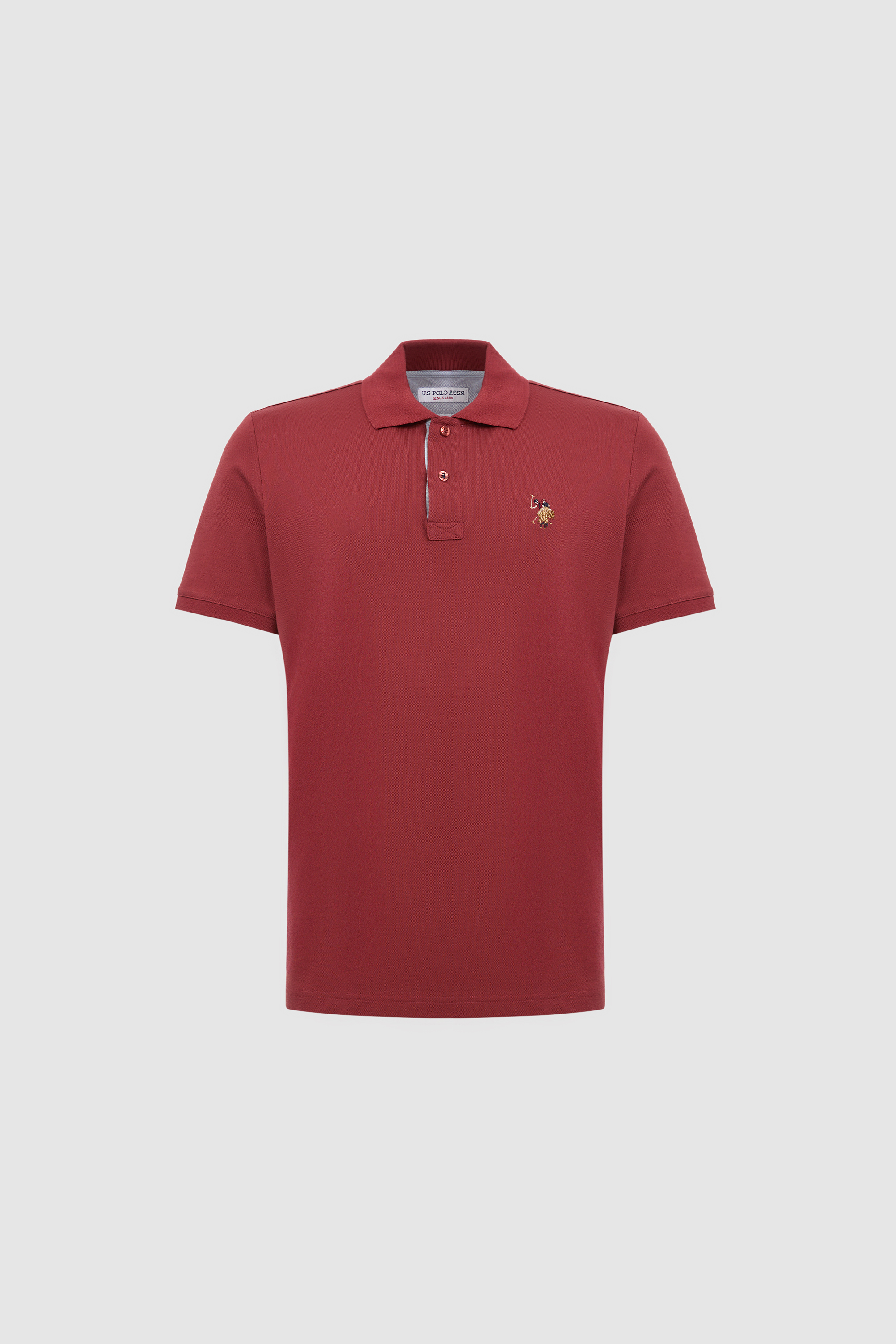 Erkek Vişne Regular Fit Polo Yaka Basic Tişört - 50324937120