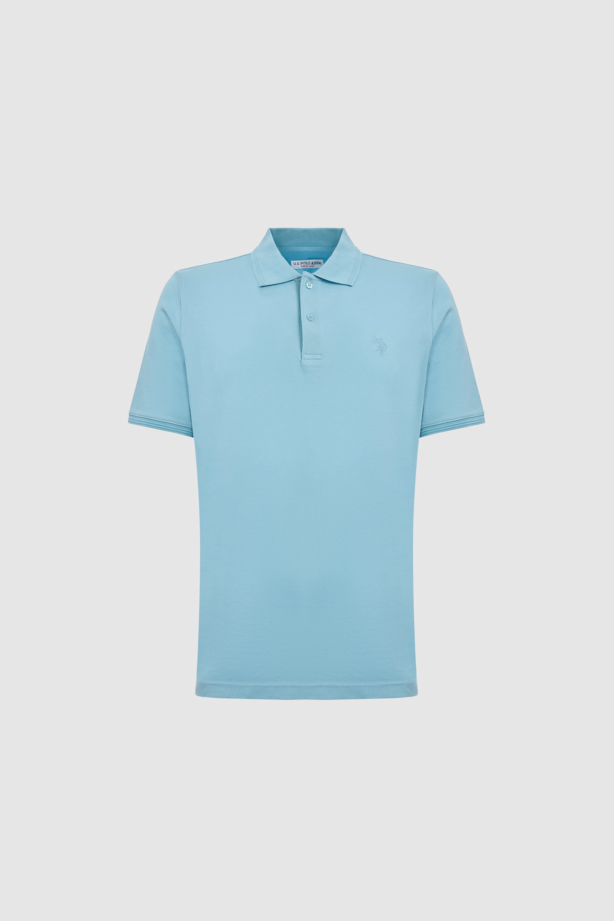 Erkek Mavi Regular Fit Polo Yaka Basic Tişört
