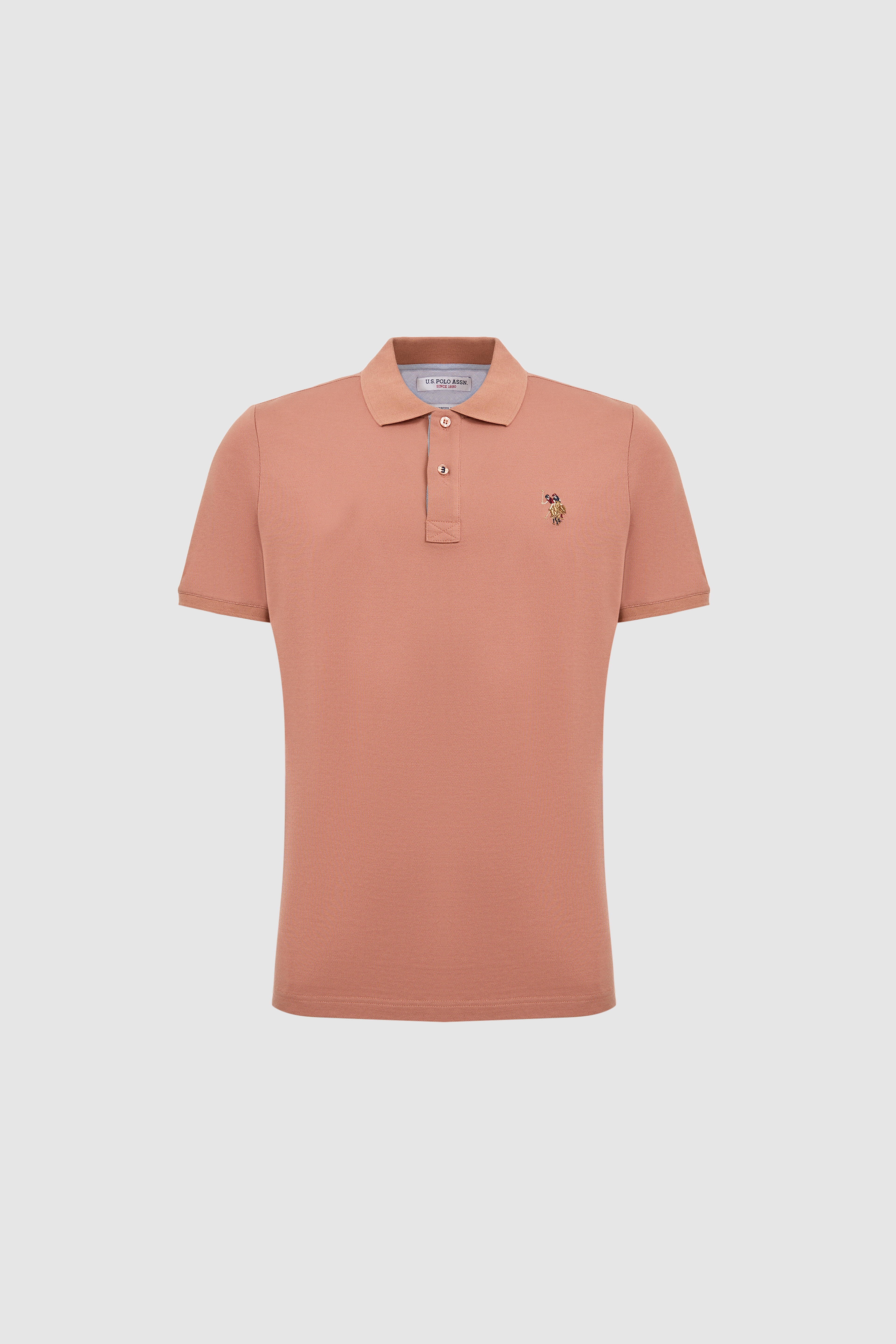 Erkek Pudra Regular Fit Polo Yaka Basic Tişört - Image 7