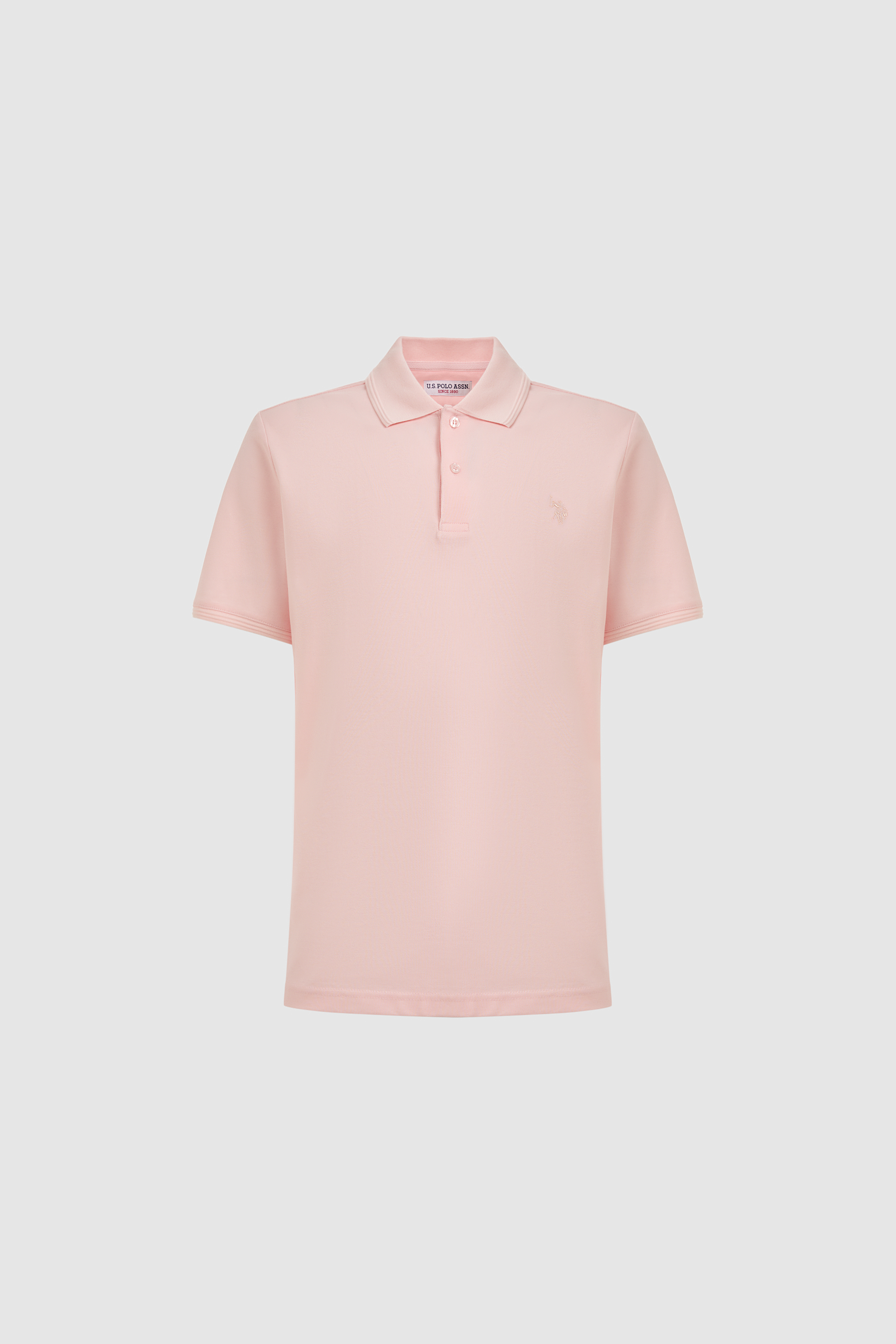 Erkek Açık Pembe Regular Fit Polo Yaka Basic Tişört - 50324938037