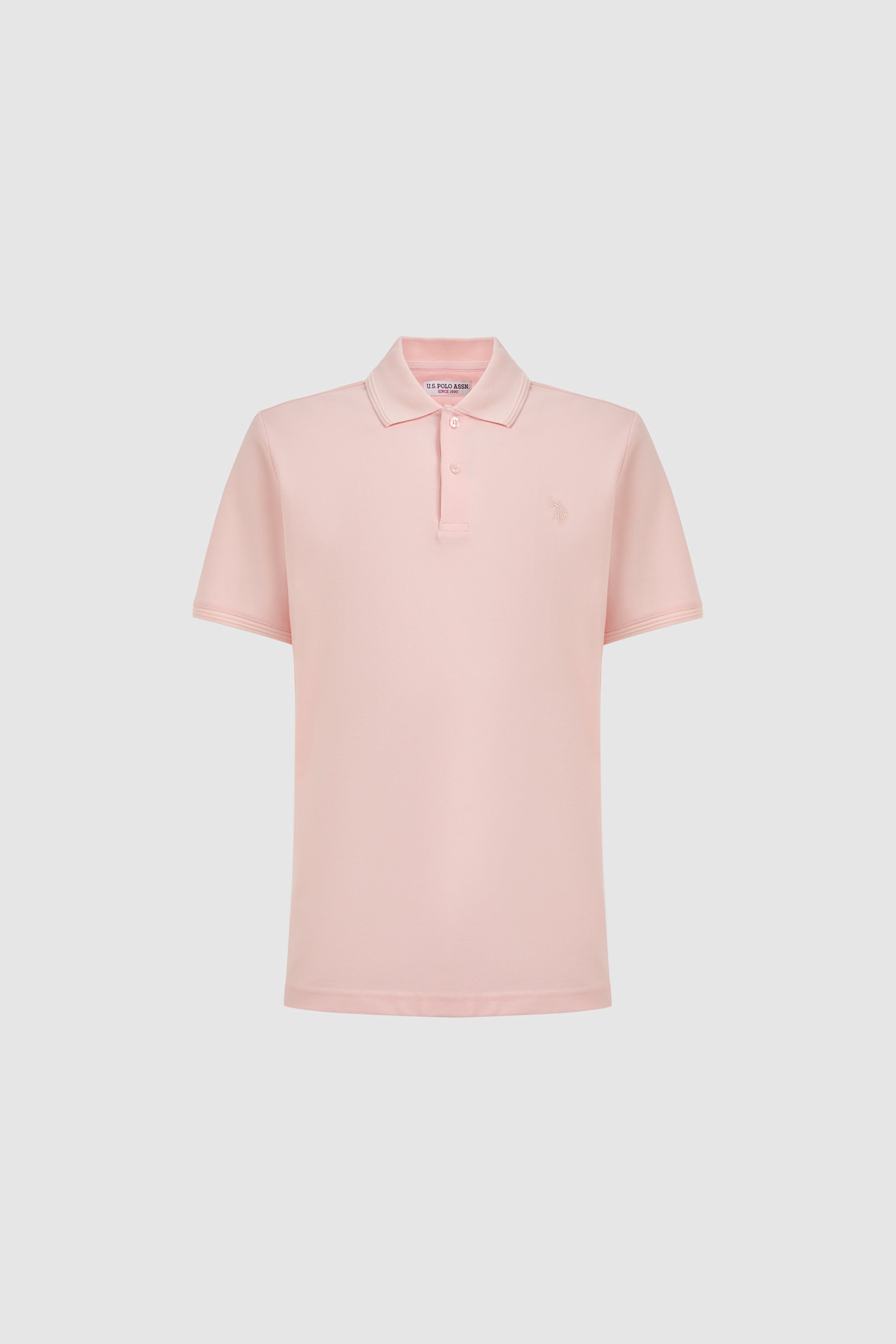 Erkek Açık Pembe Regular Fit Polo Yaka Basic Tişört - 50324938037