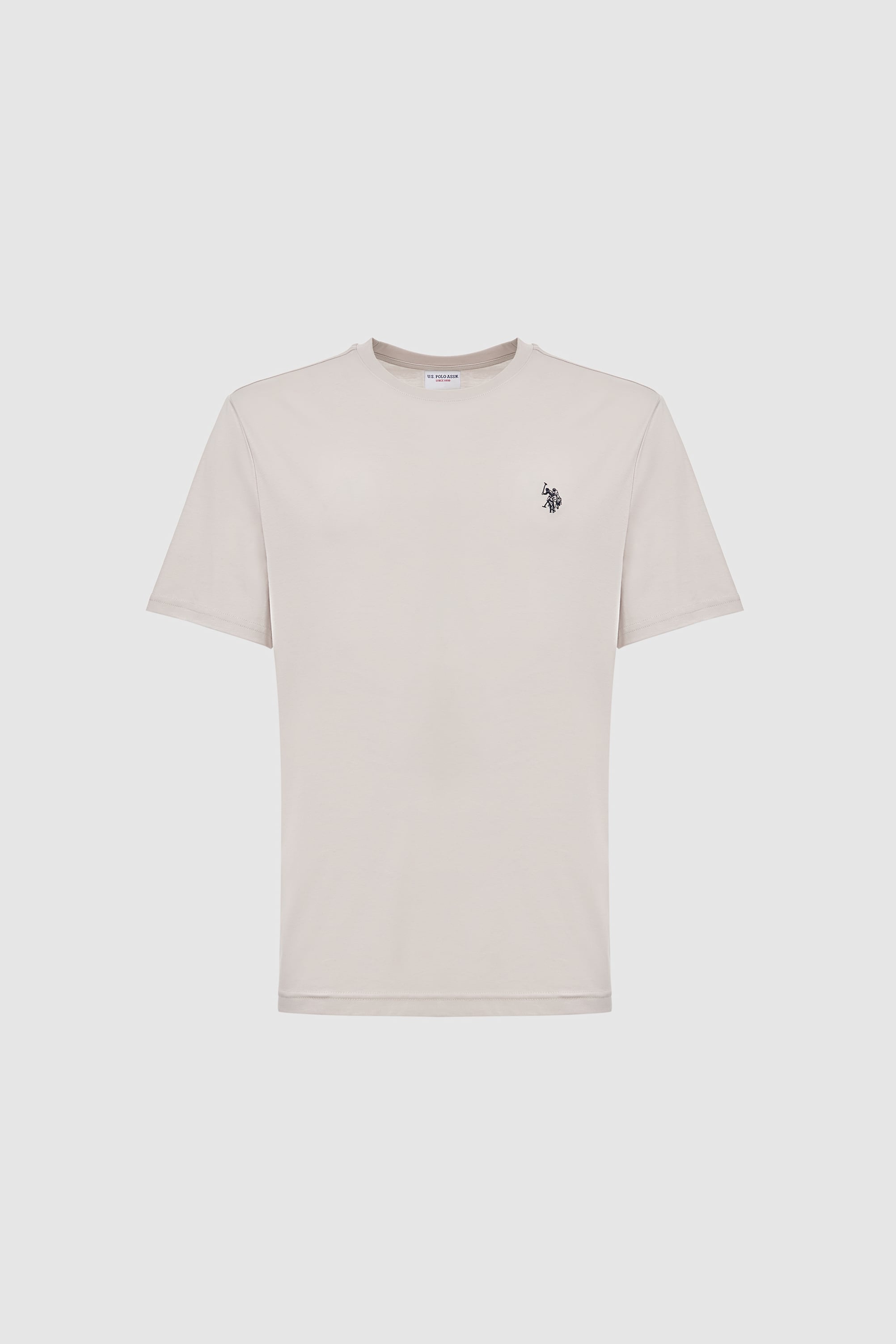 Erkek Açık Gri Regular Fit Bisiklet Yaka Basic Tişört - 50324944068