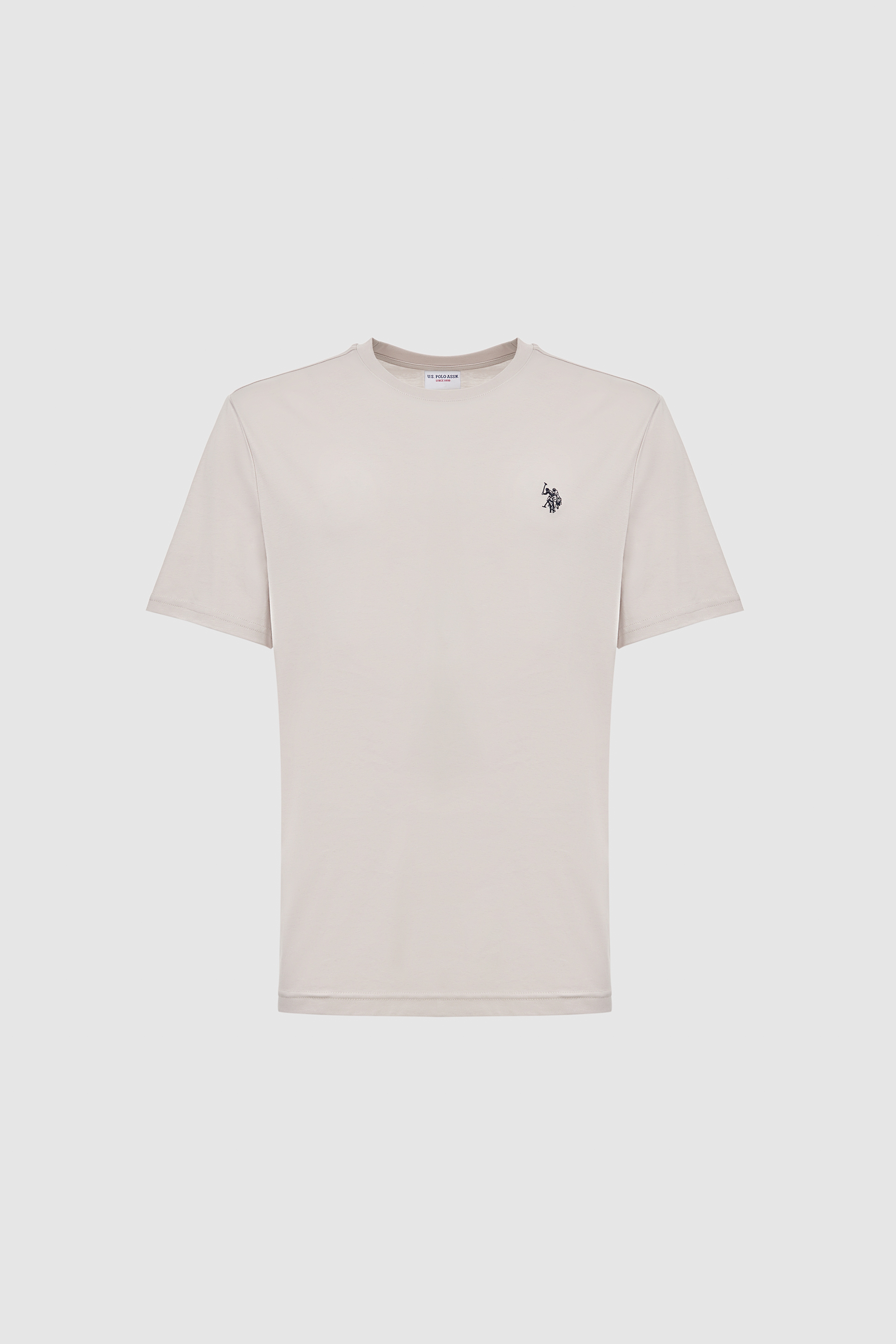 Erkek Açık Gri Regular Fit Bisiklet Yaka Basic Tişört - Image 7