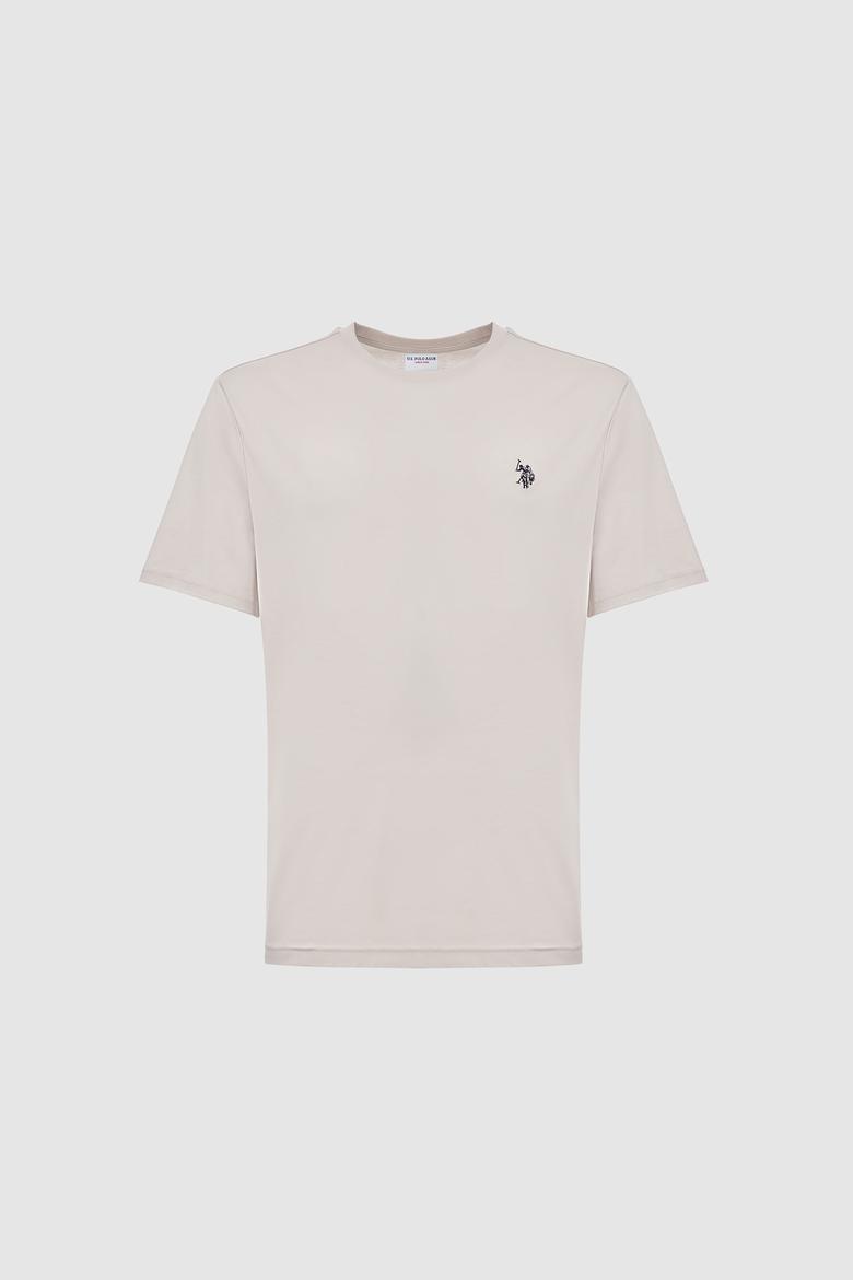 Erkek Açık Gri Regular Fit Bisiklet Yaka Basic Tişört - 50324944068