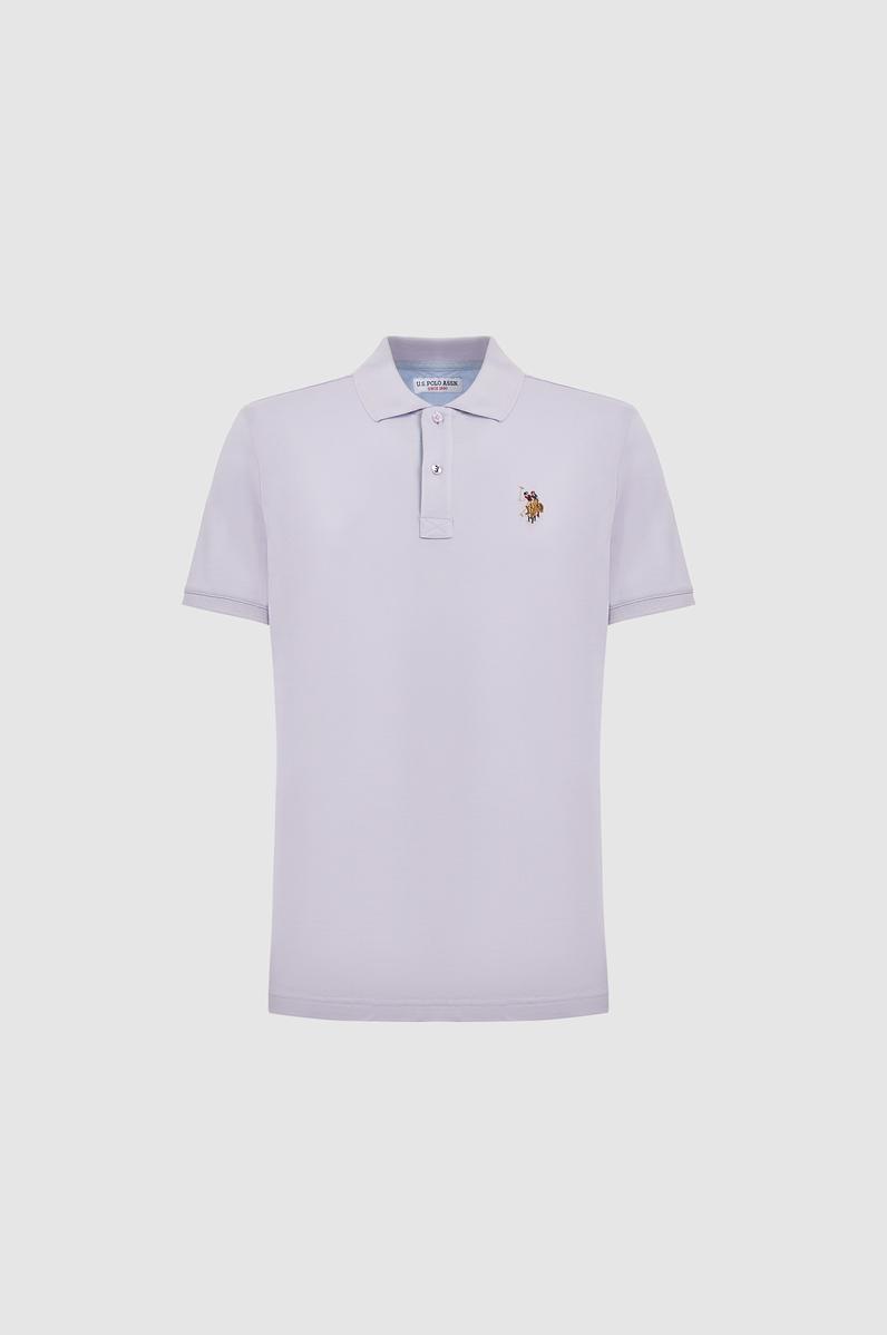 Erkek Lila Regular Fit Polo Yaka Basic Tişört