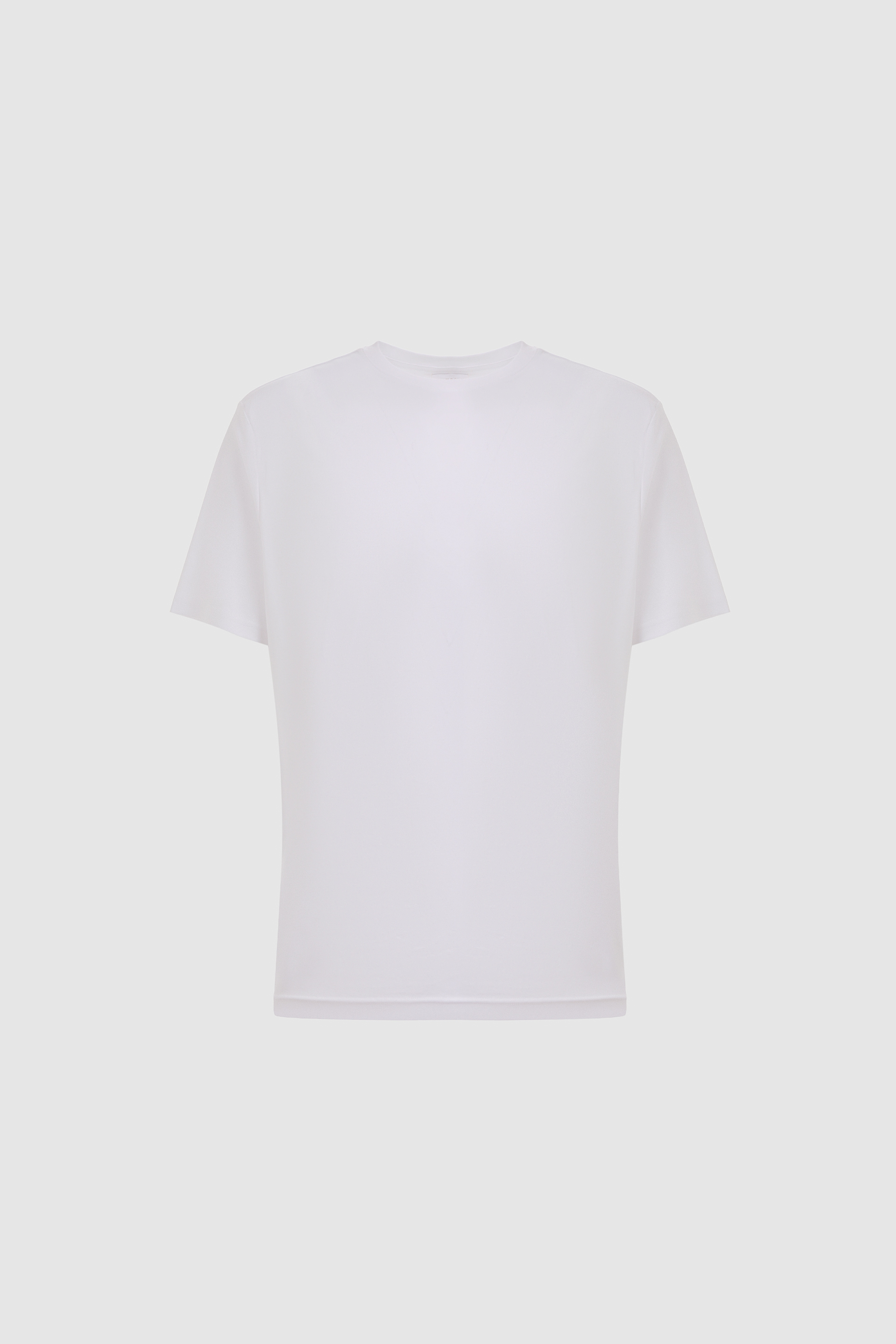 Erkek Beyaz Regular Fit Bisiklet Yaka Basic Tişört - Image 7